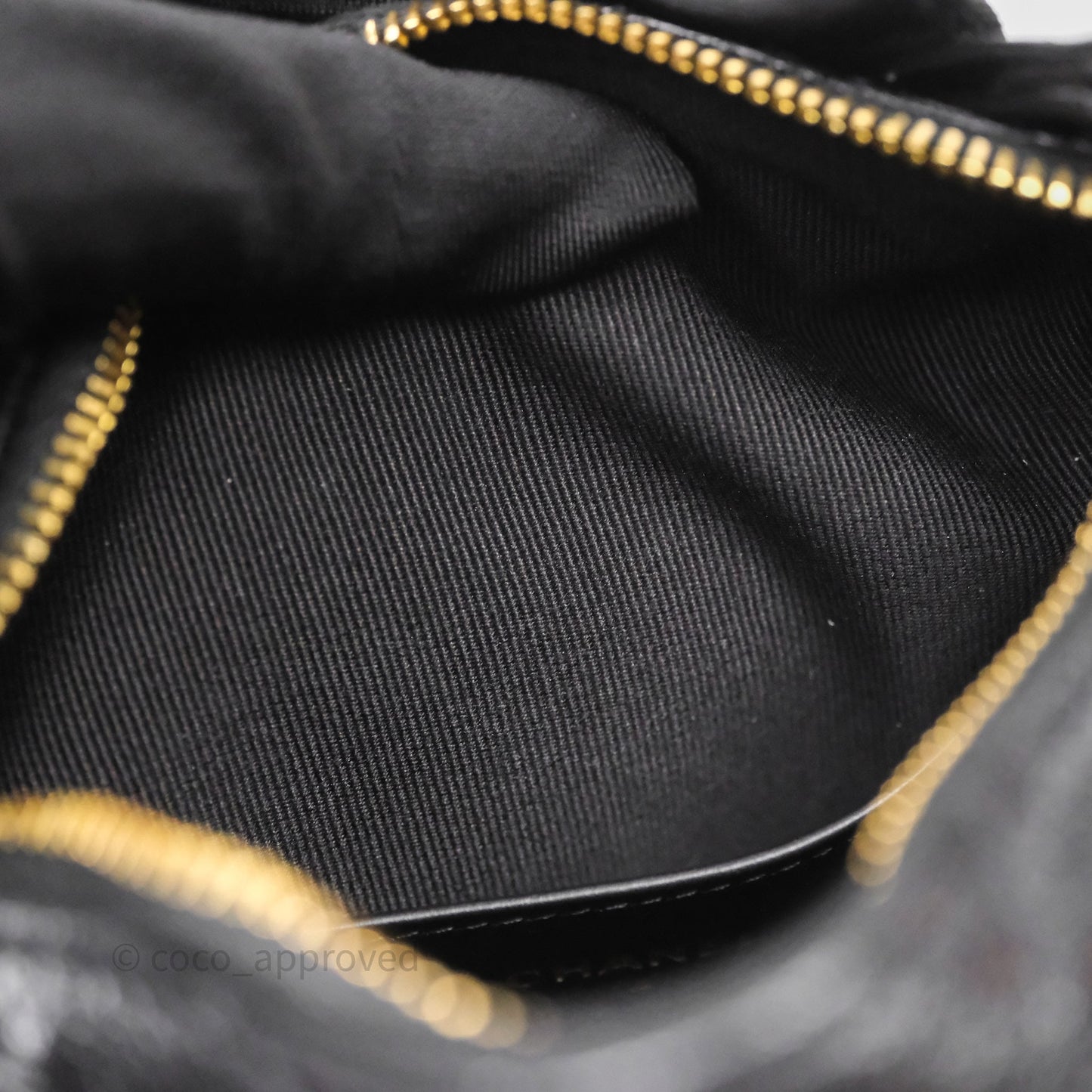 Chanel Quilted Polly Pocket Hobo Bag Caviar Black Gold Hardware