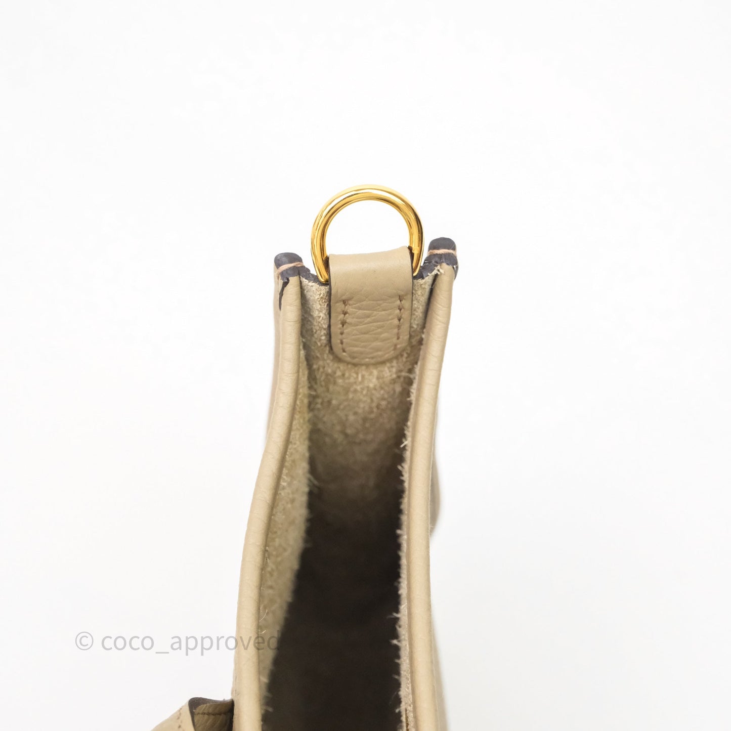 Hermès Mini Evelyne 16 Beige Marfa 8Q Clemence Gold Hardware