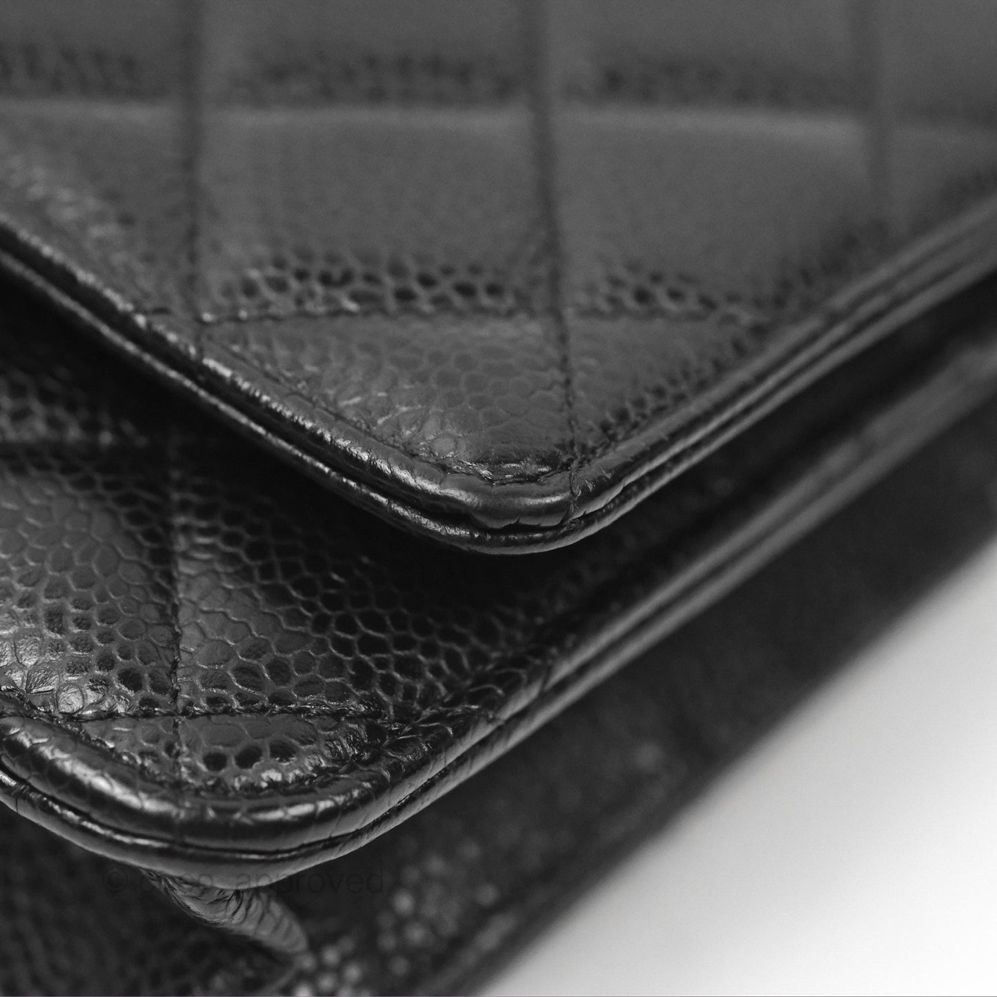 Chanel Classic Quilted Wallet On Chain WOC Black Caviar Gold Hardware