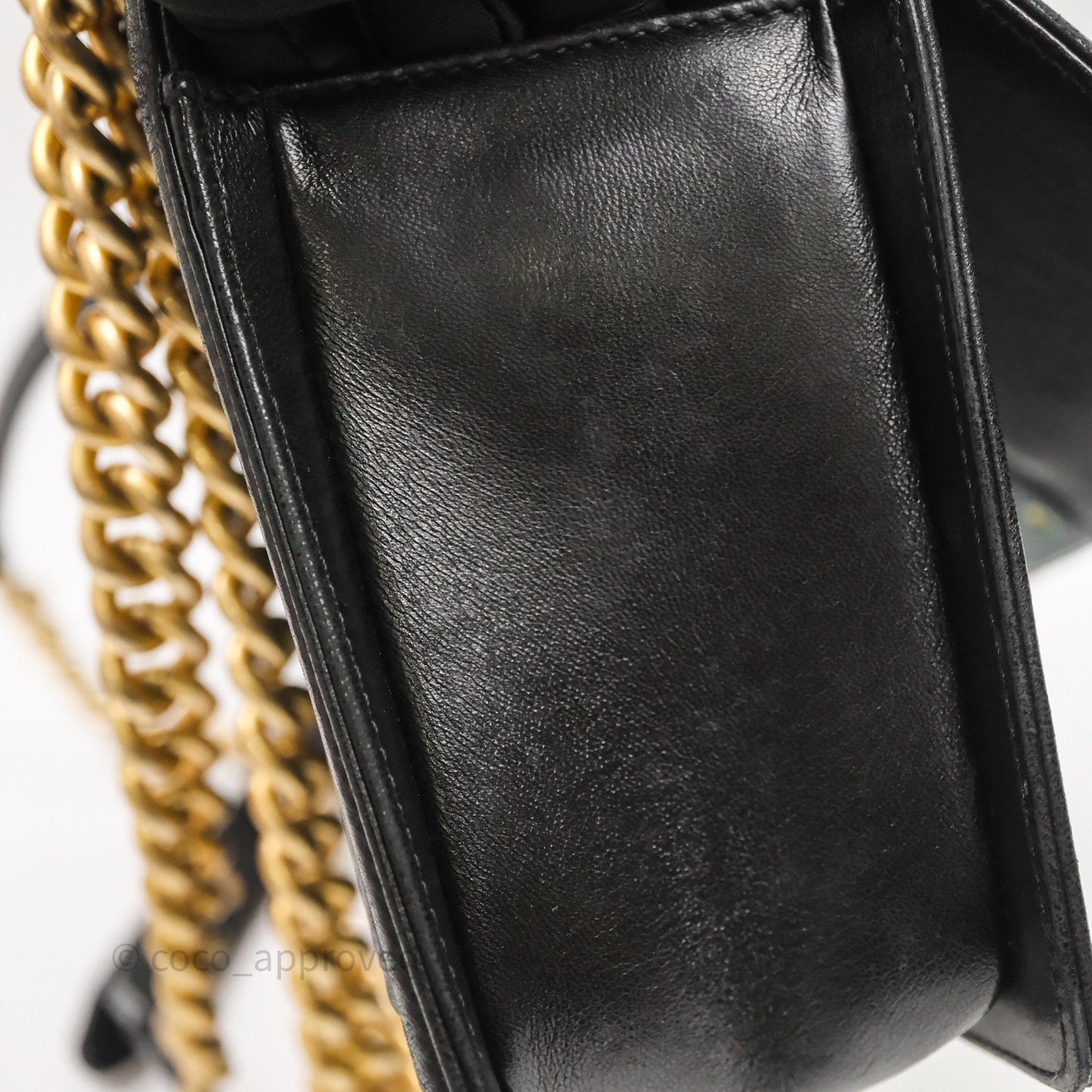 Chanel Medium Boy Quilted Black Lambskin Aged Gold Hardware