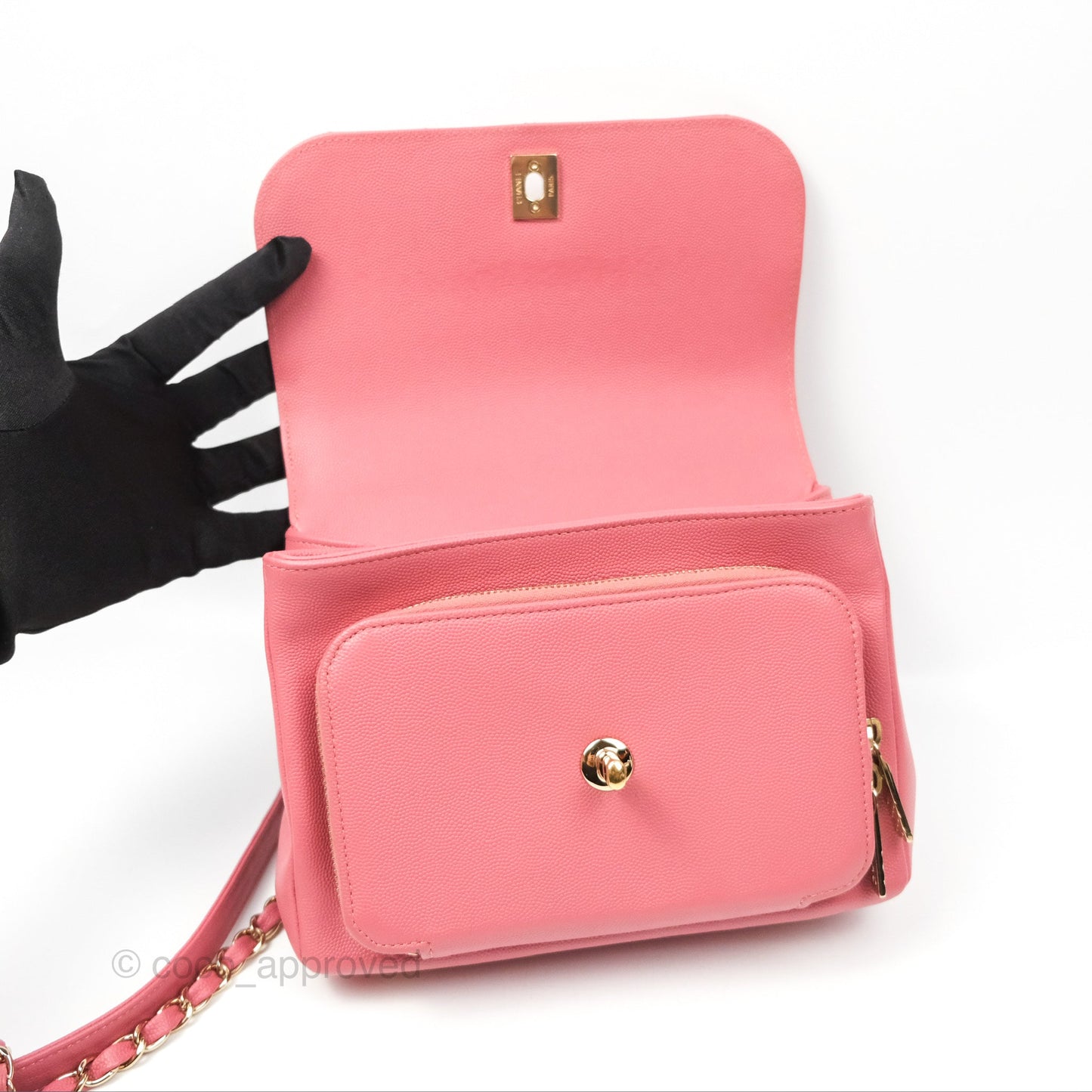 Chanel Quilted Medium Business Affinity Flap Pink Caviar Gold Hardware