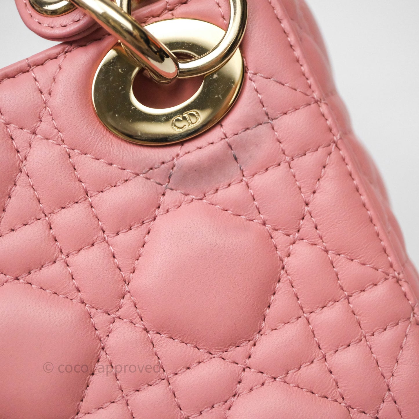 Christian Dior Mini Lady Dior My ABCDior Bag Pink Cannage Lambskin Gold Haardware