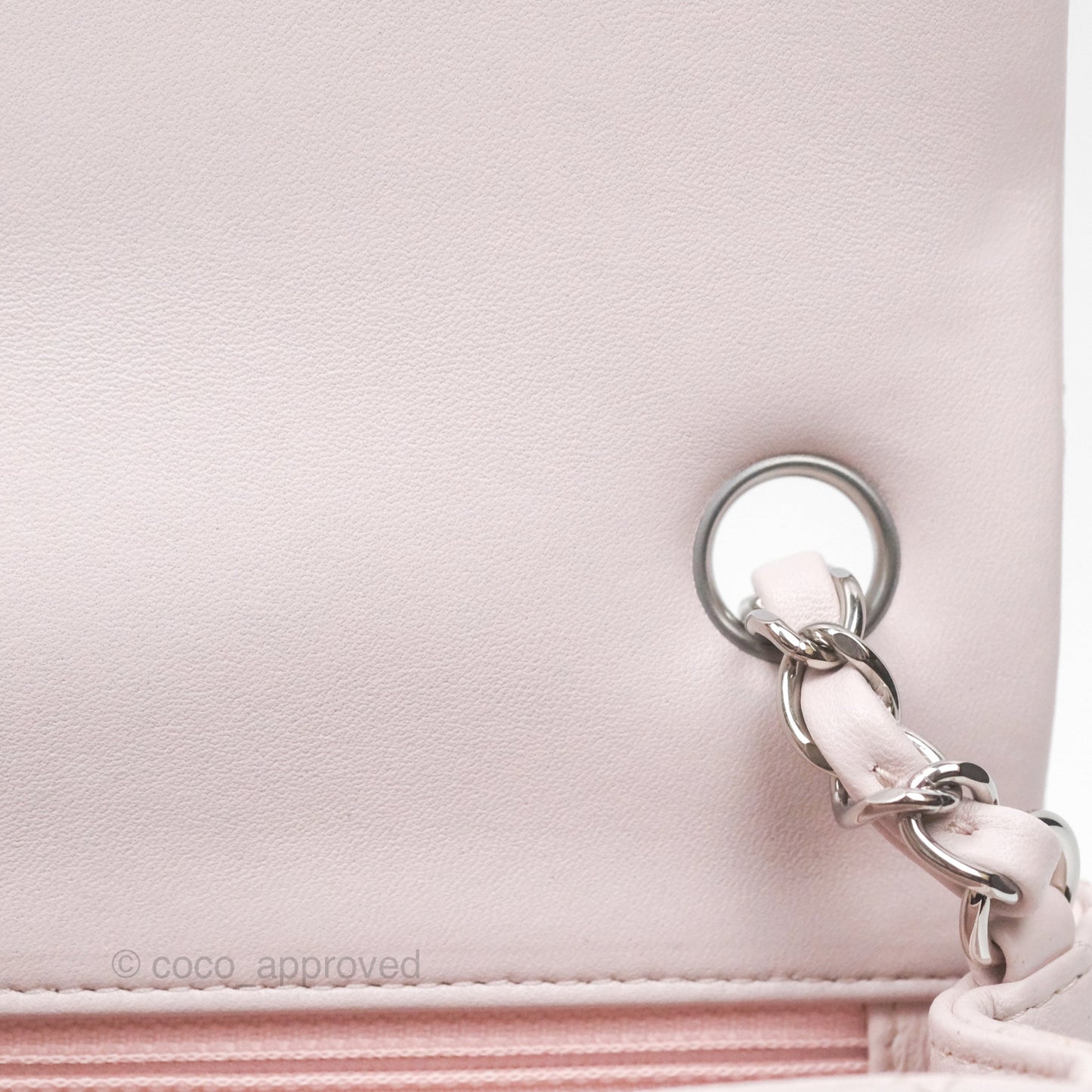 Chanel Quilted Mini Rectangular Pale Lilac Lambskin Silver Hardware