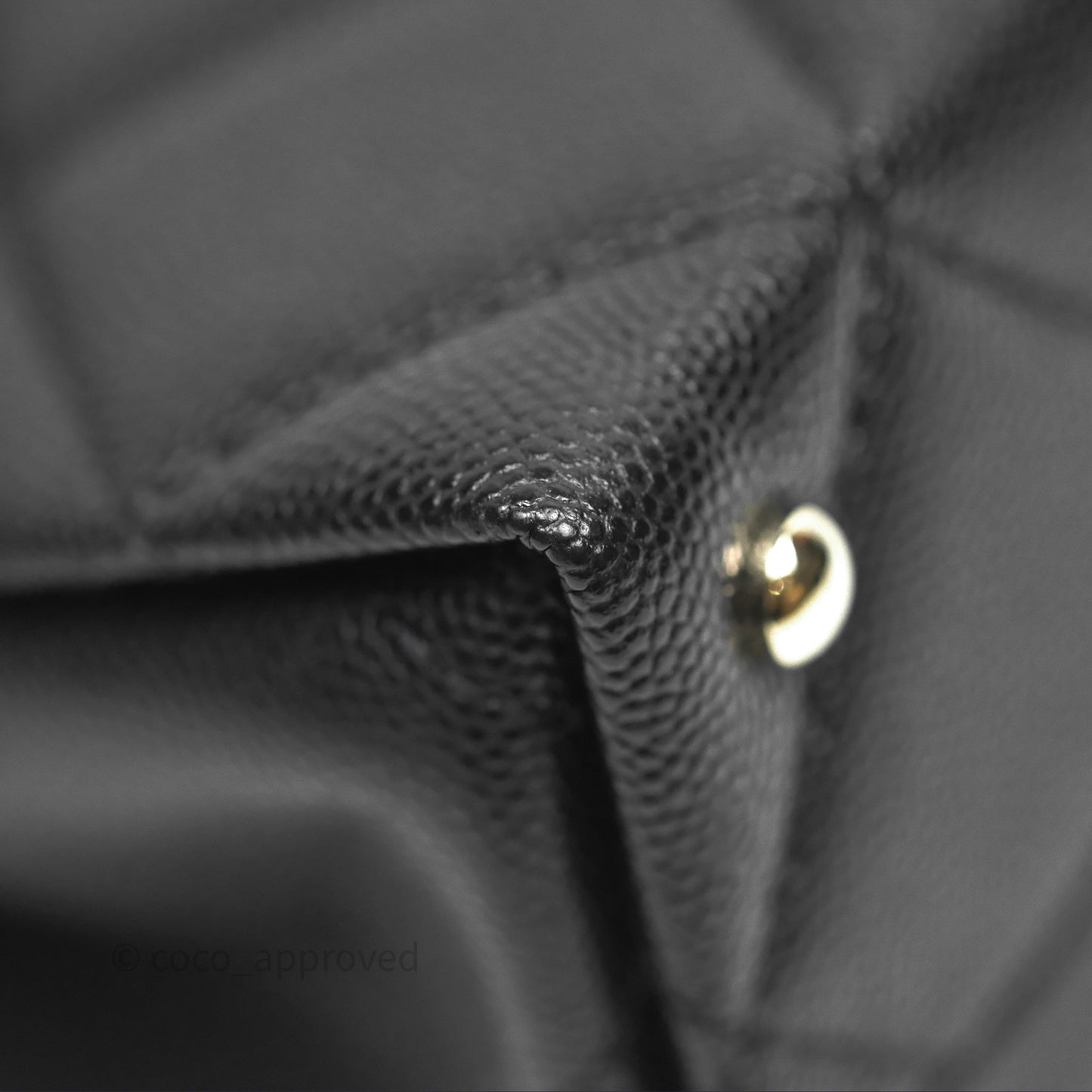 Chanel Quilted Small Top Handle Flap Bag Black Caviar Gold Hardware
