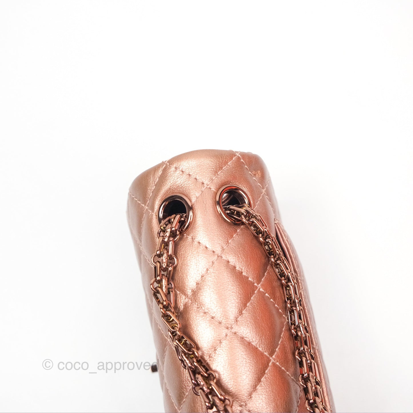 Chanel Mini Reissue 224 Copper Metallic Calfskin Rose Gold