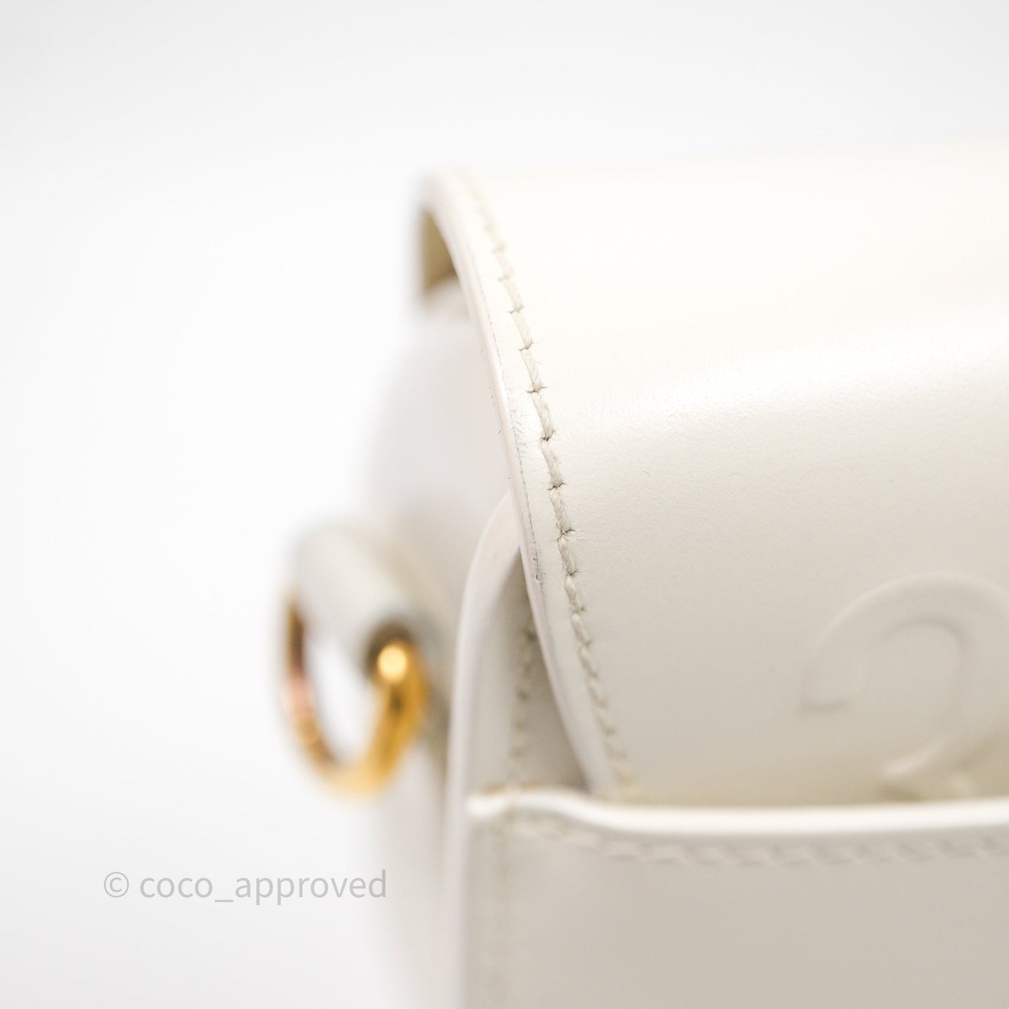 Dior Medium Bobby Bag Off White Calfskin Gold Hardware