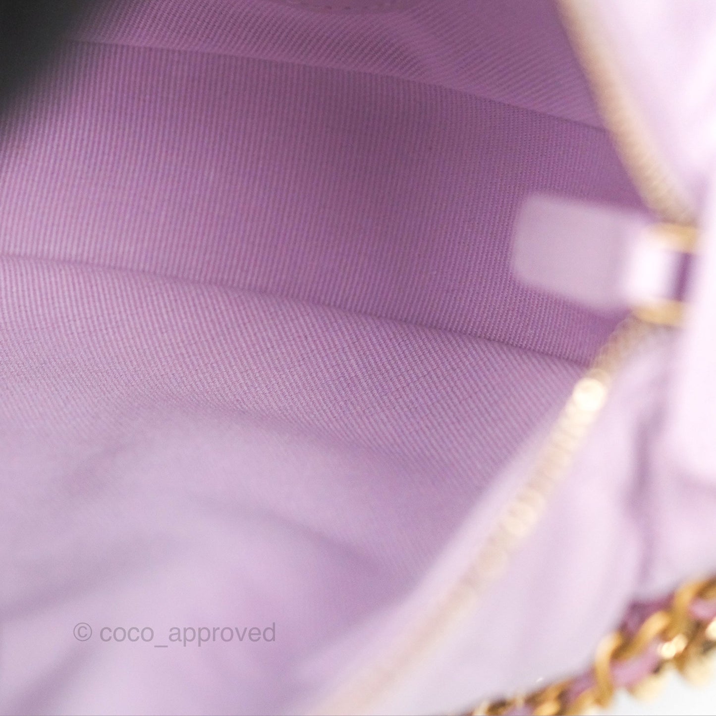 Chanel Bow Hobo Pouch Lilac Caviar Gold Hardware 24S