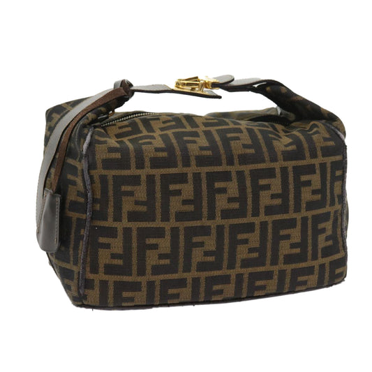 Luxury FendiZucca Canvas Vanity Cosmetic Pouch Black Brown57793
