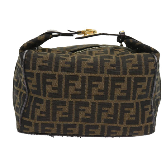 Luxury FendiZucca Canvas Vanity Cosmetic Pouch Black Brown57793