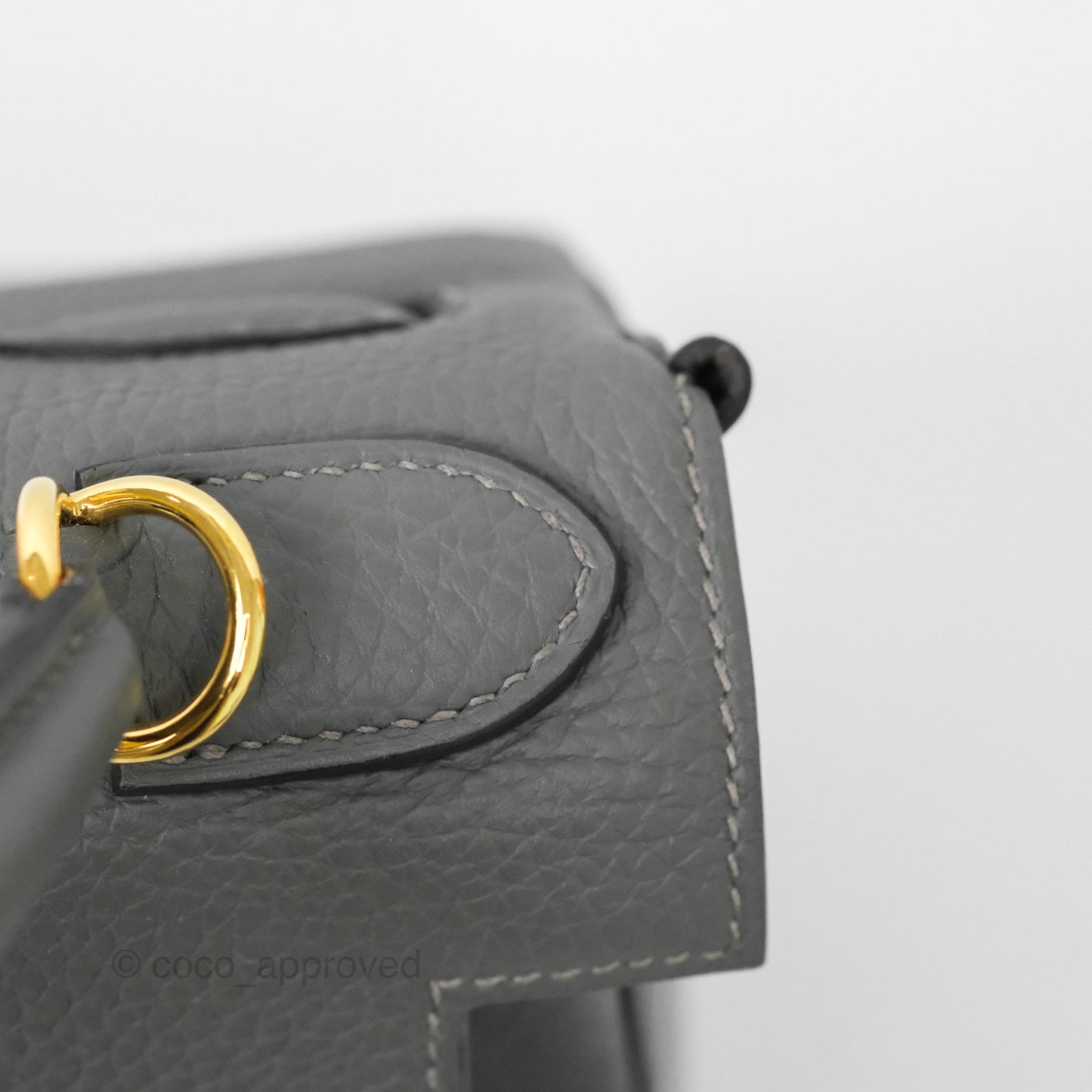 Hermès Kelly 28 Retourne Gris Meyer 0L Clemence Gold Hardware