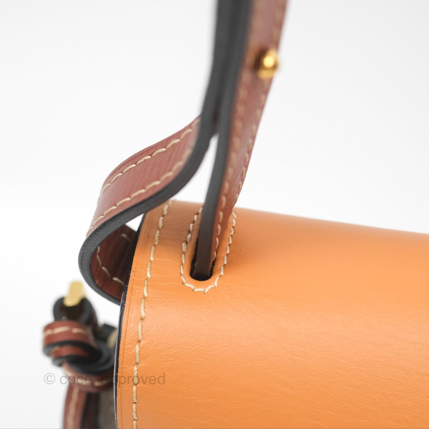 Loewe Small Gate Bag Smooth Calfskin Amber/Light Grey/Rust