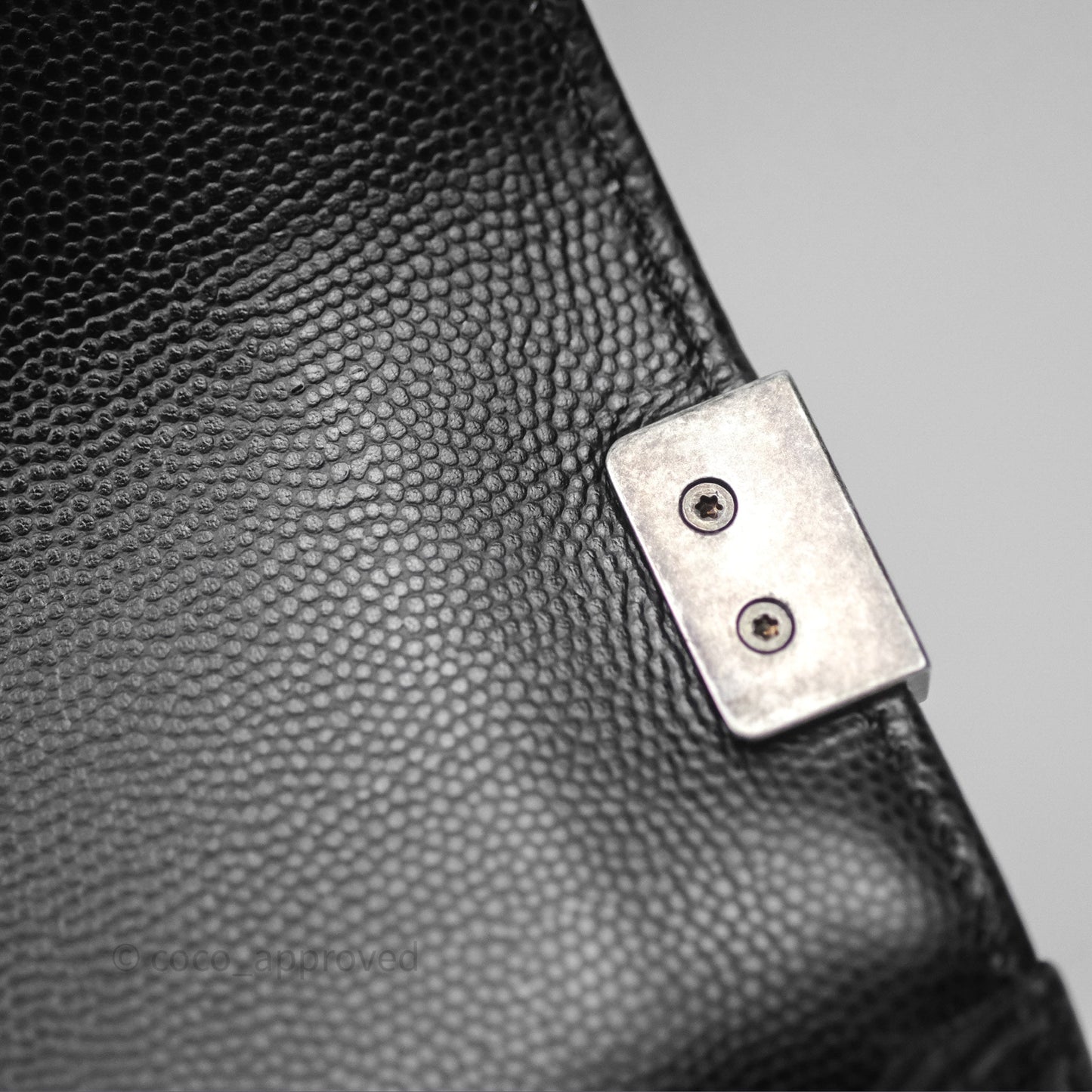 Chanel Small Boy Black Caviar Ruthenium Hardware