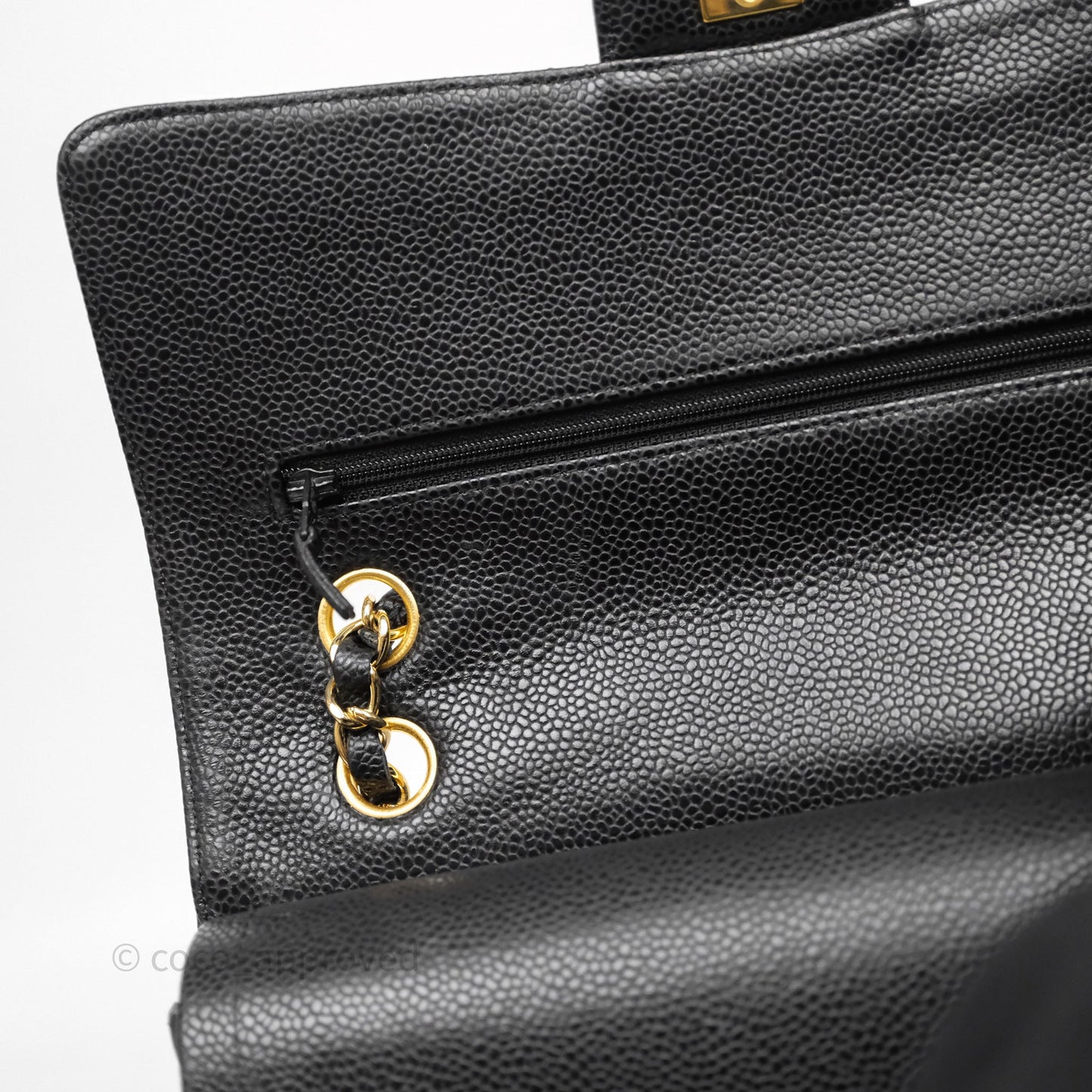 Chanel Classic M/L Medium Flap Quilted Black Caviar Gold Hardware