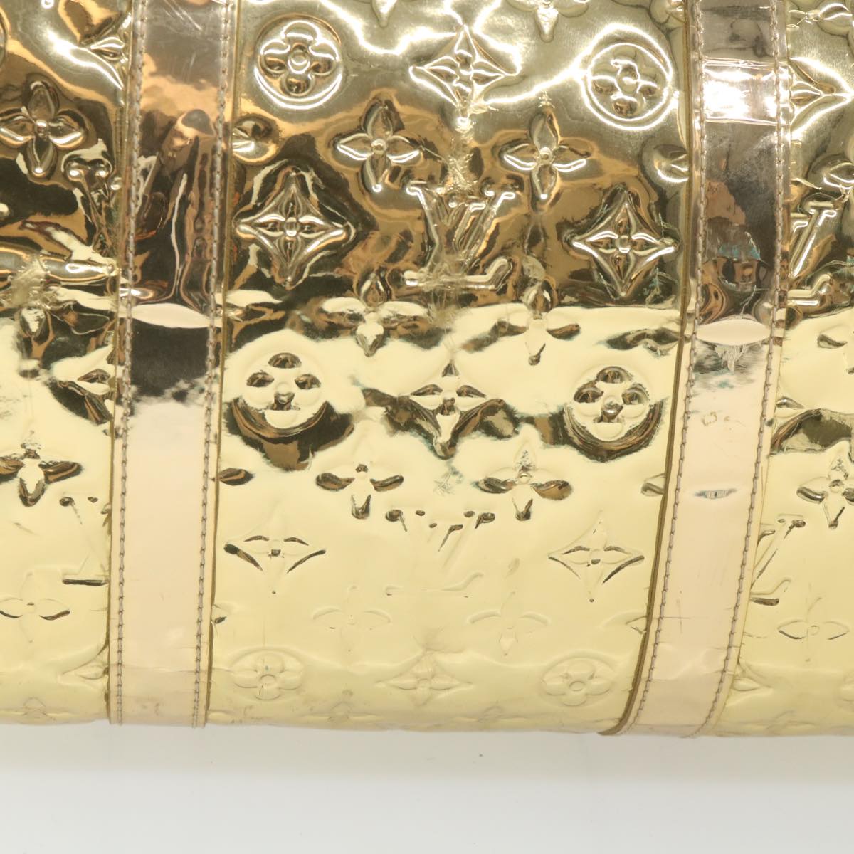 LOUIS VUITTON Monogram Miroir Keepall 55 Boston Bag Gold LV 57842S