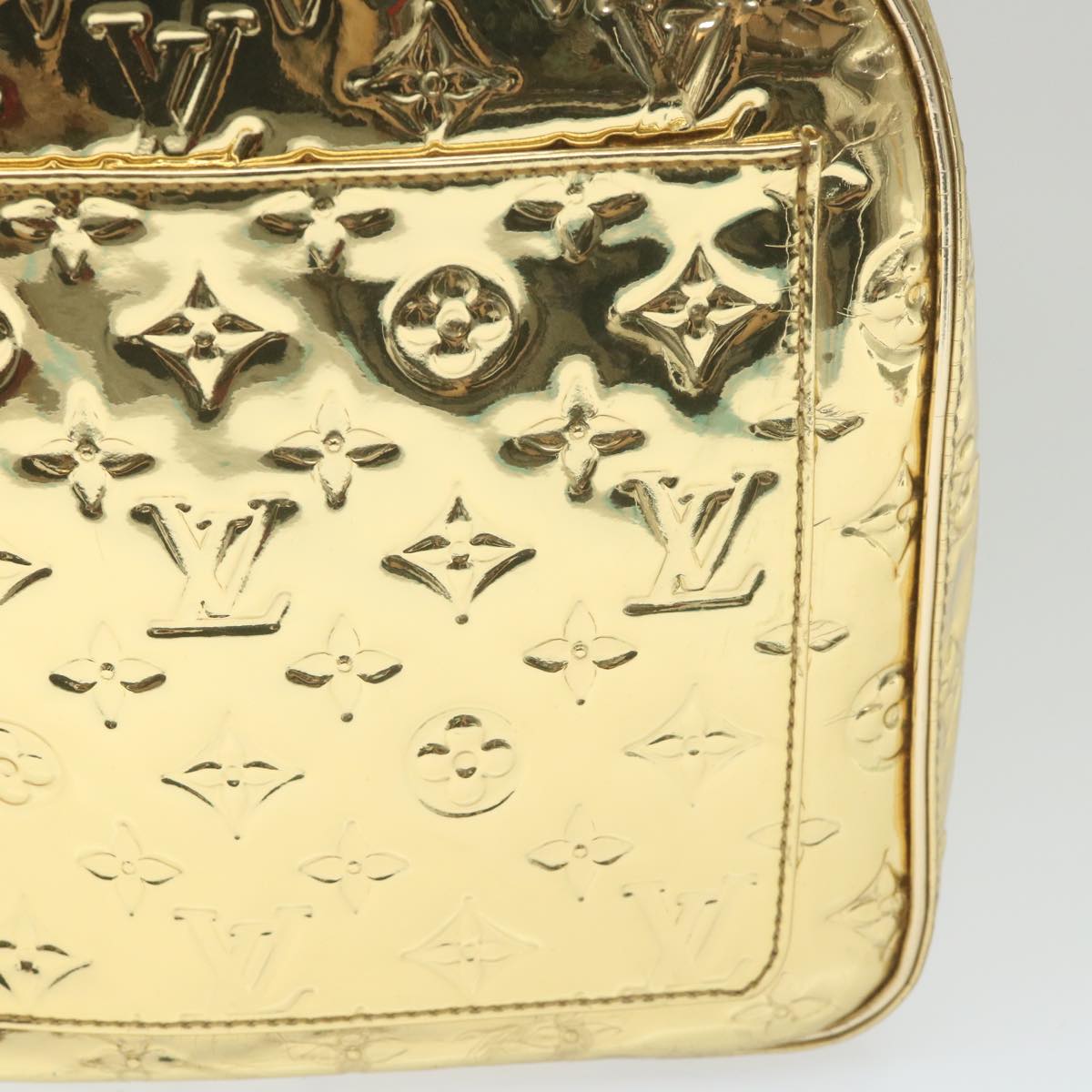 LOUIS VUITTON Monogram Miroir Keepall 55 Boston Bag Gold LV 57842S