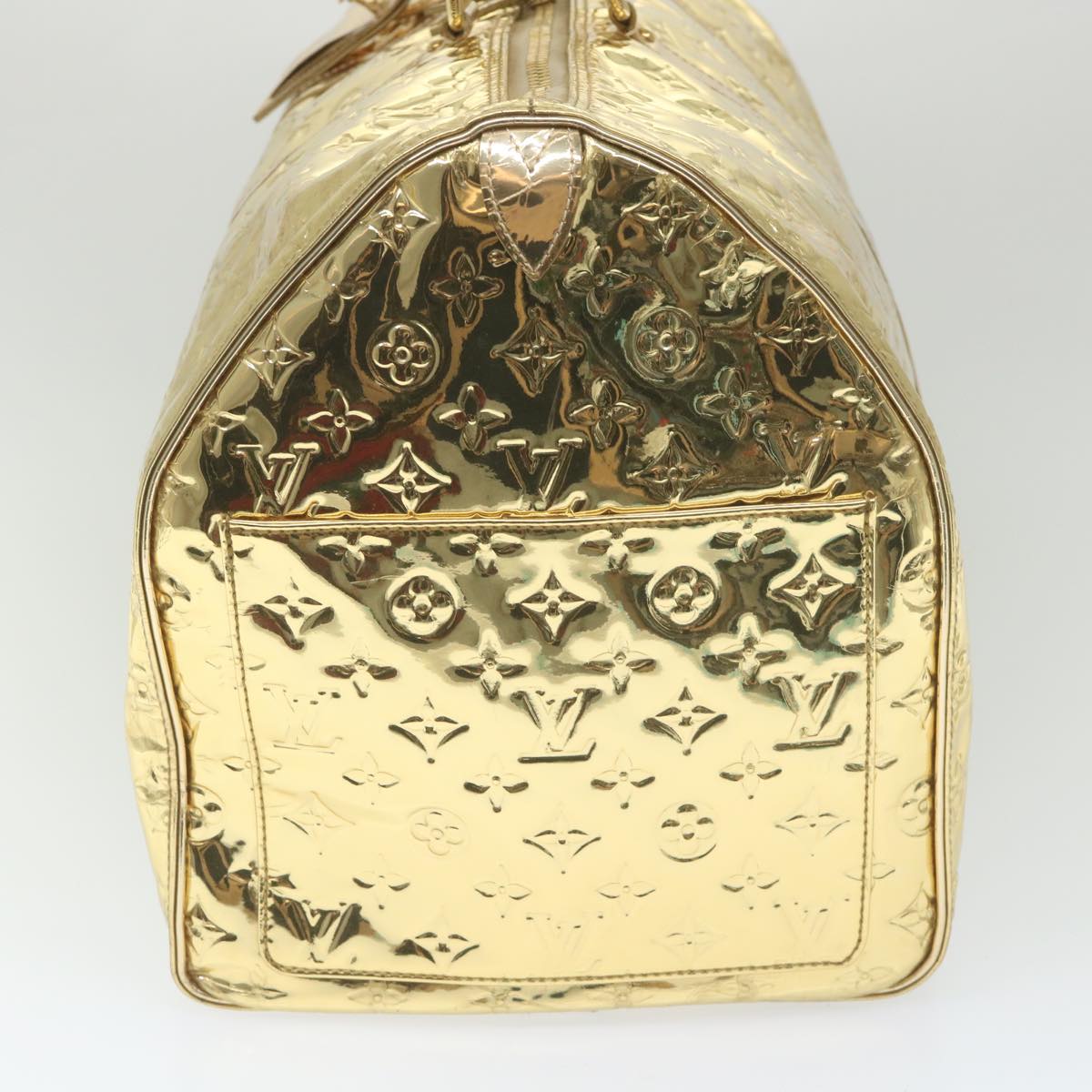 LOUIS VUITTON Monogram Miroir Keepall 55 Boston Bag Gold LV 57842S
