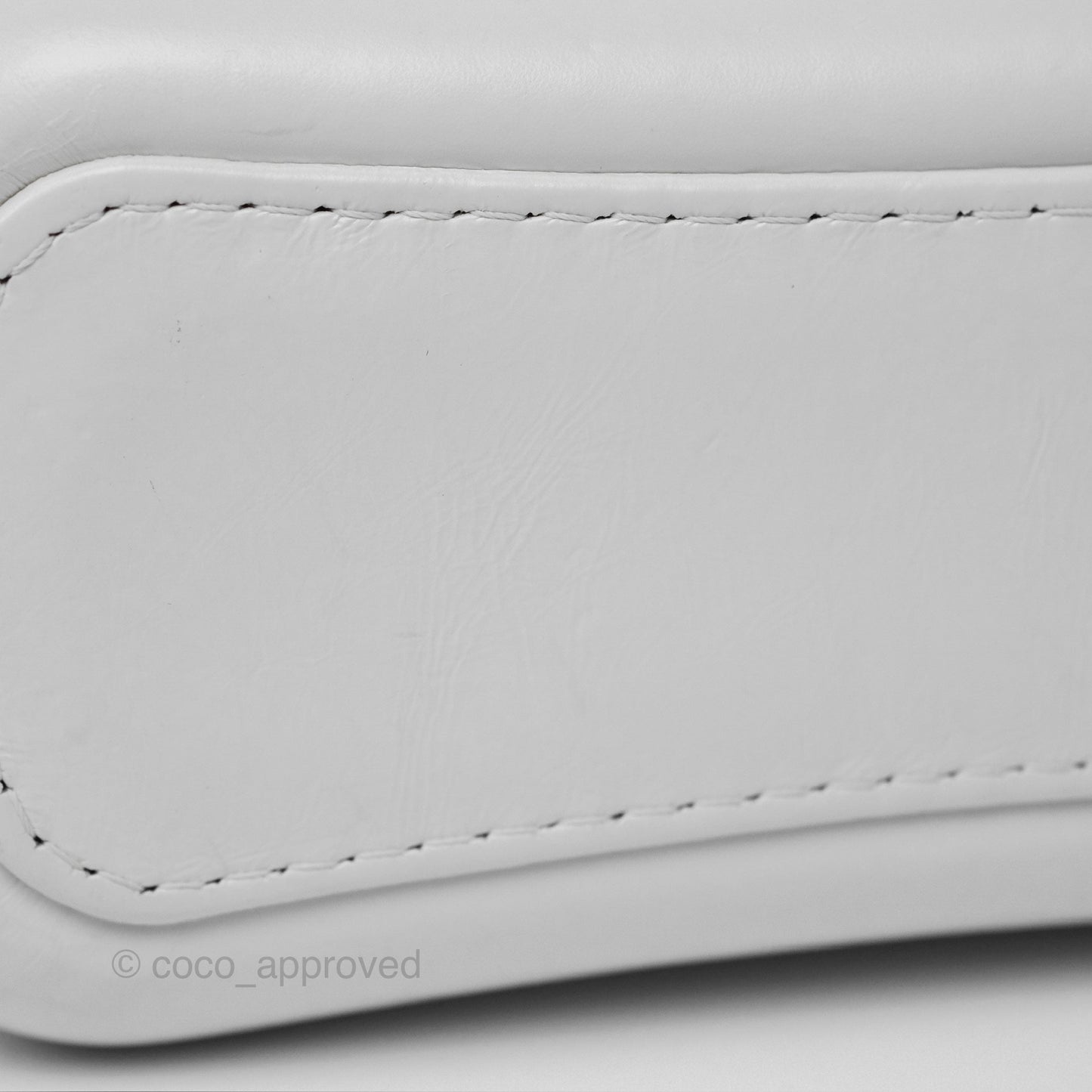 Chanel Small Gabrielle Hobo Quilted White Aged Calfskin