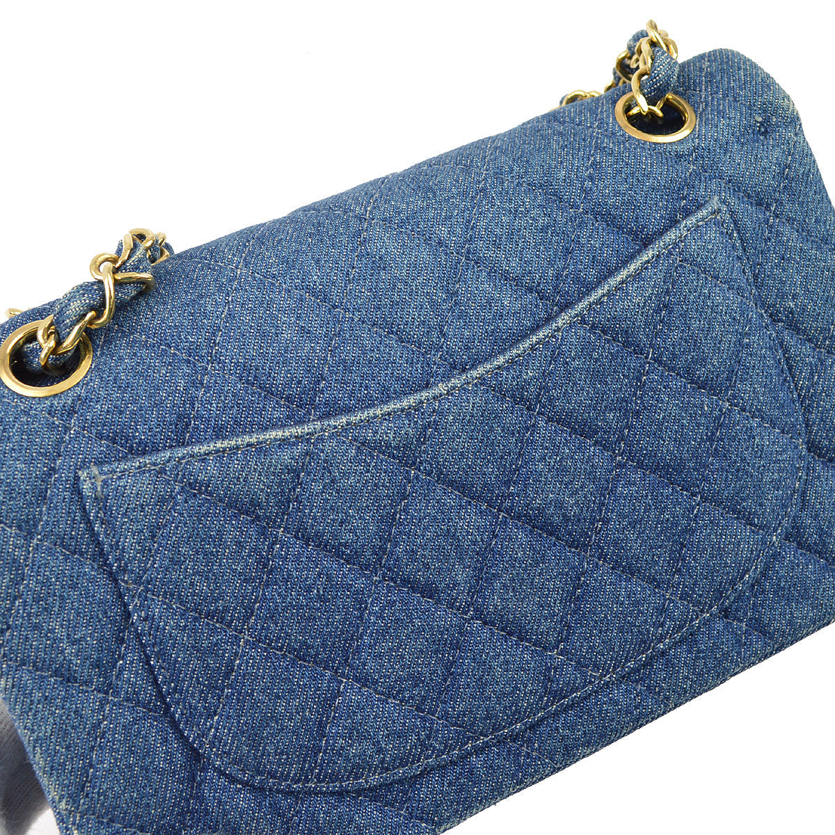 Chanel * 1989-1991 Blue Denim Medium Classic Double Flap Bag