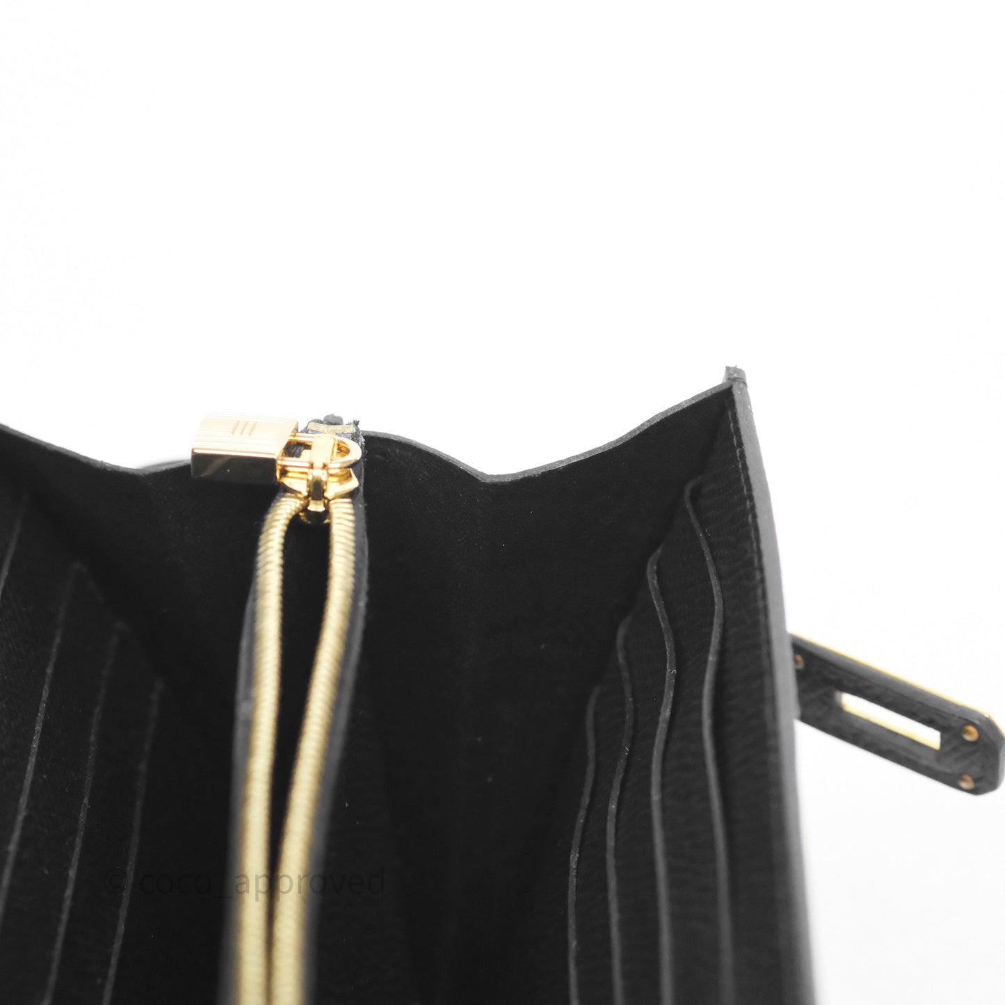 Hermès Kelly Wallet Black Noir 89 Epsom Gold Hardware