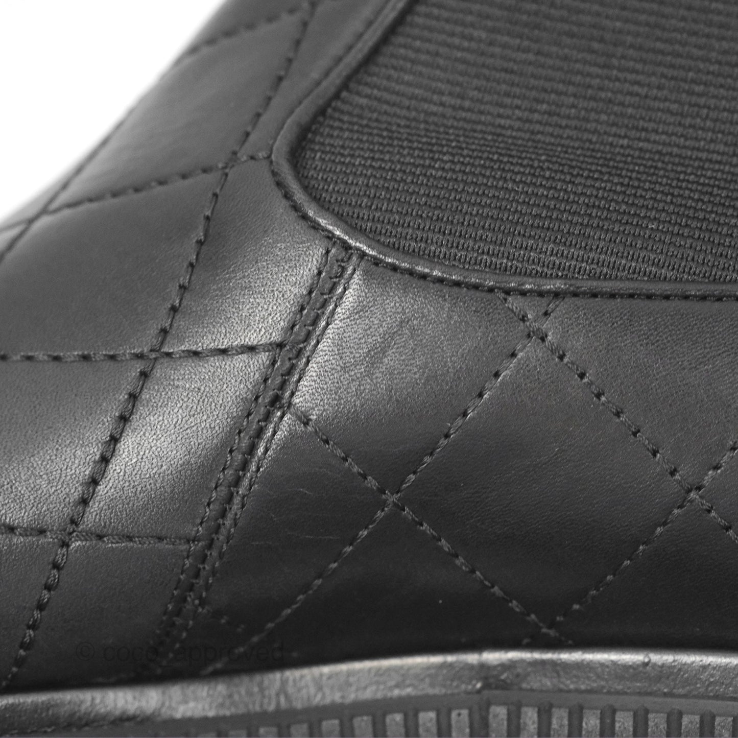 Chanel Ankle Boots Quilted Black Leather Size 39