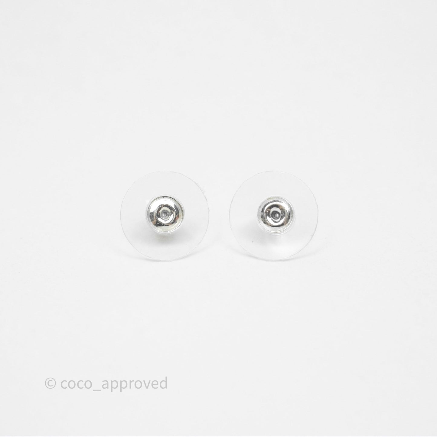 Chanel CC Crystals Earrings Ruthenium Tone 24A