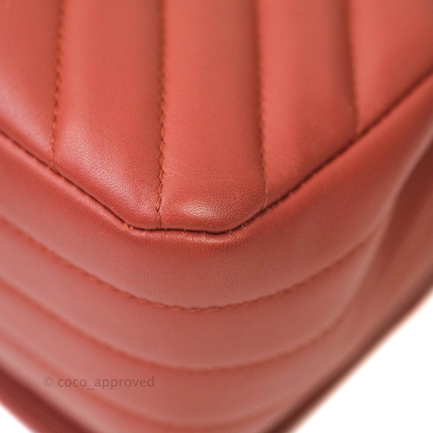 Chanel Small Statement Chevron Flap Bag Red Lambskin Gold Hardware