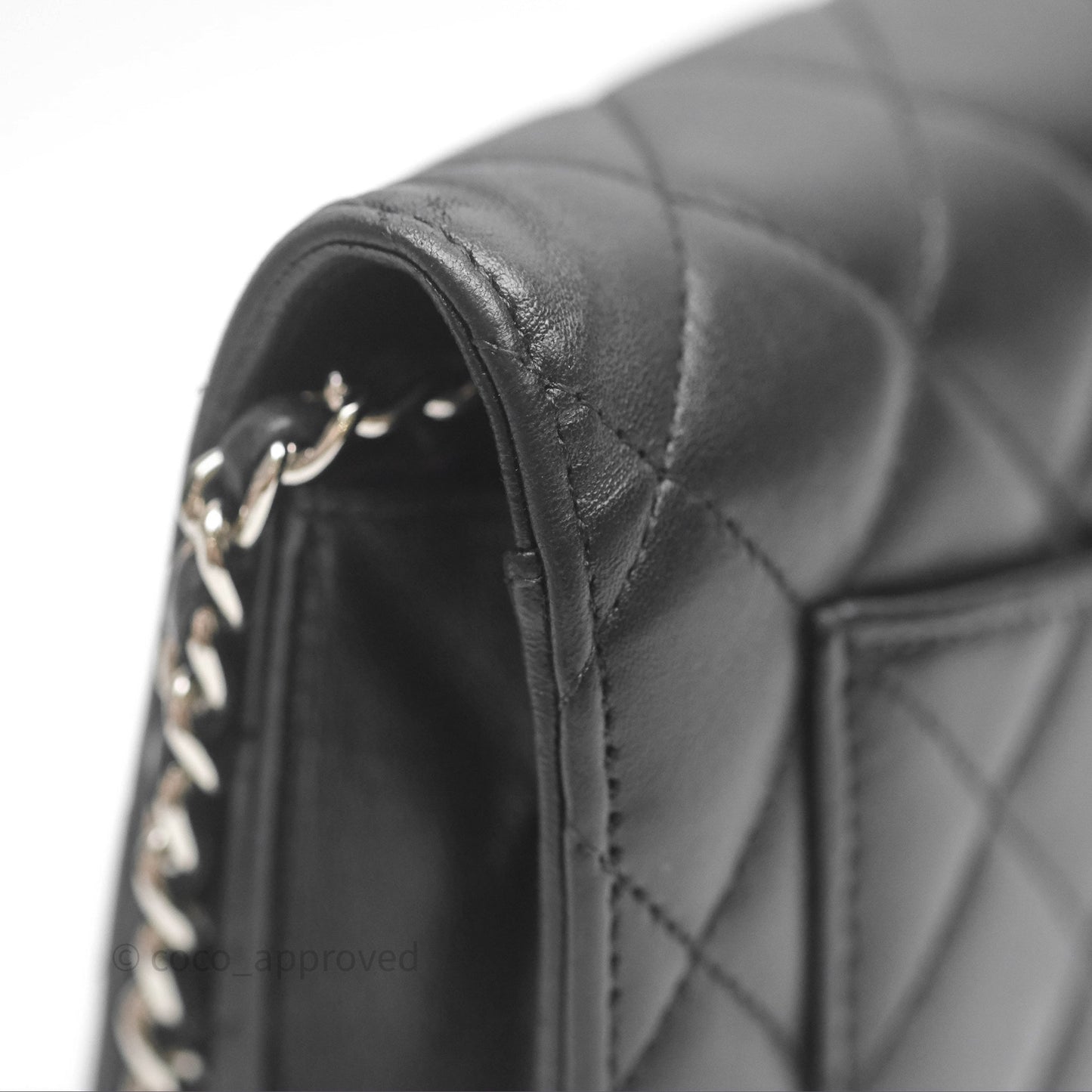 Chanel Quilted WOC Black Lambskin Silver Hardware