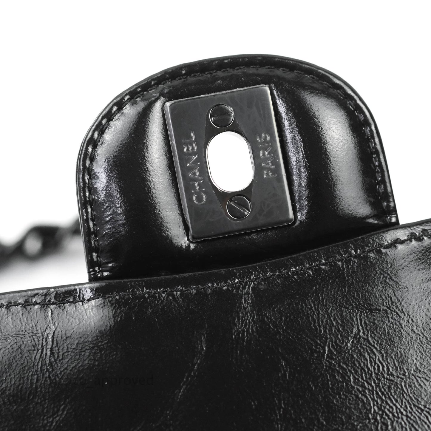 Chanel Classic Small S/M Flap Shiny Crumpled Calfskin So Black