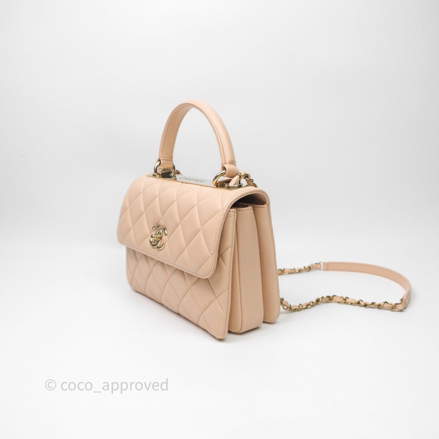 Chanel Small Trendy CC Beige Lambskin Gold Hardware