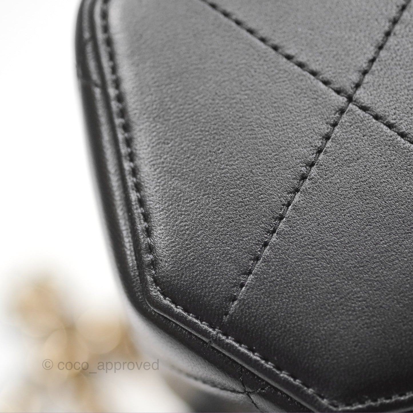 Chanel Small Hexagon Vanity Case Black Lambskin Gold Hardware