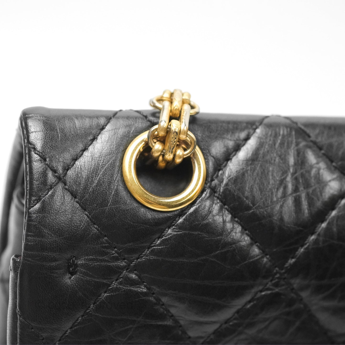 Chanel Reissue 226 Quilted Black Aged Calfskin Aged Gold Hardware