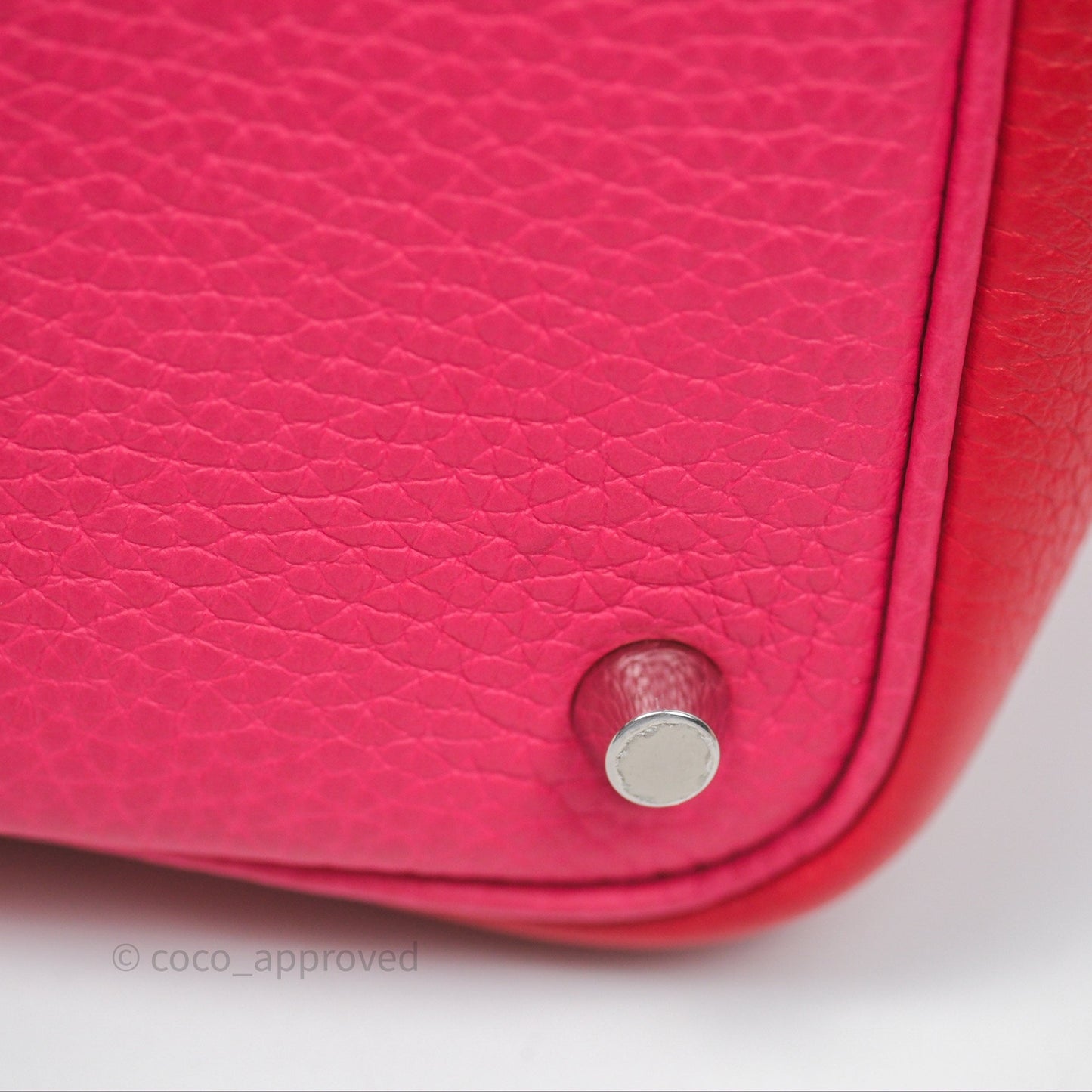 Hermès Picotin 18 Rouge de Coeur S3/ Rose Extrême I6/ Bleu Zanzibar B3 Clemence Palladium Hardware