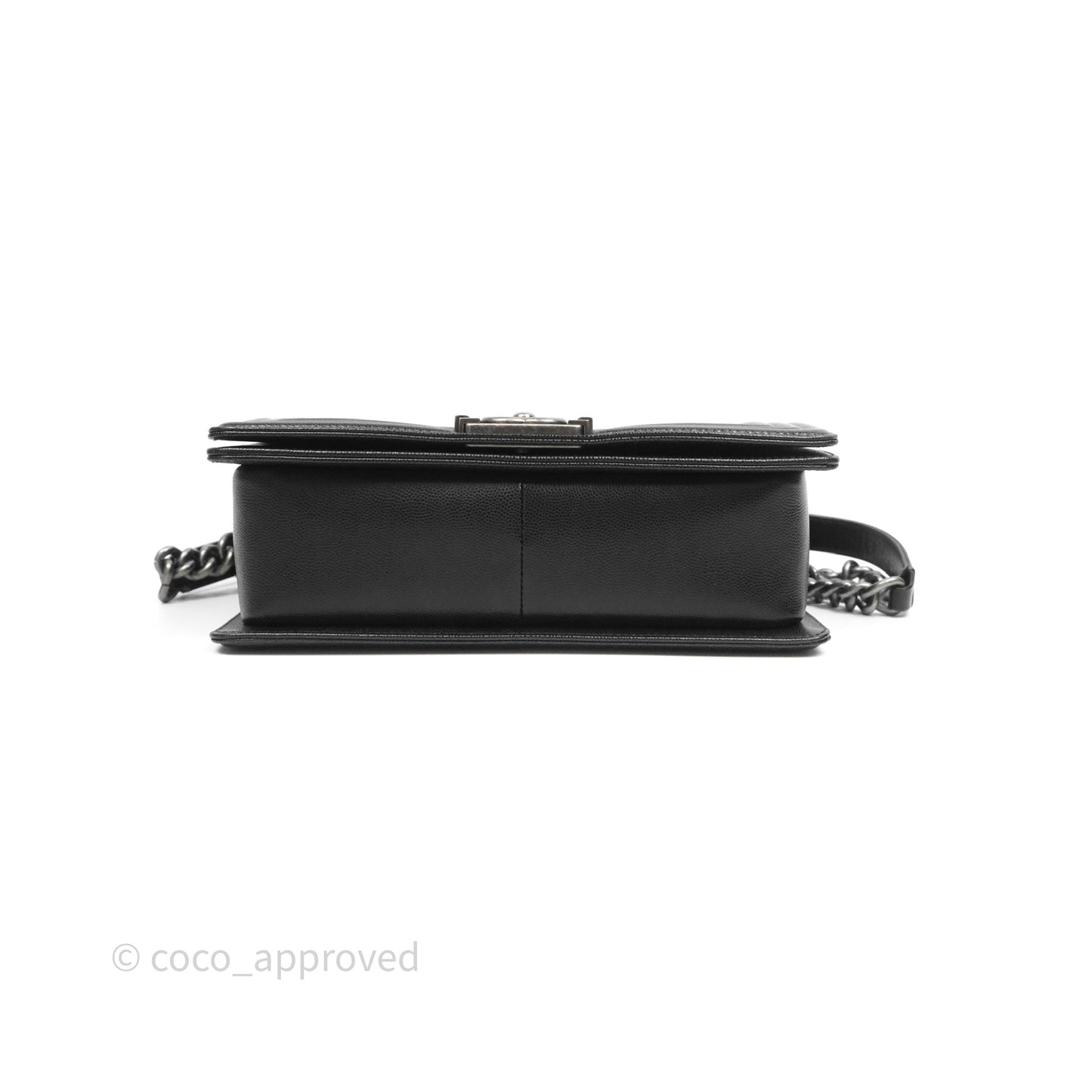 Chanel Quilted Medium Boy Black Caviar Ruthenium Hardware