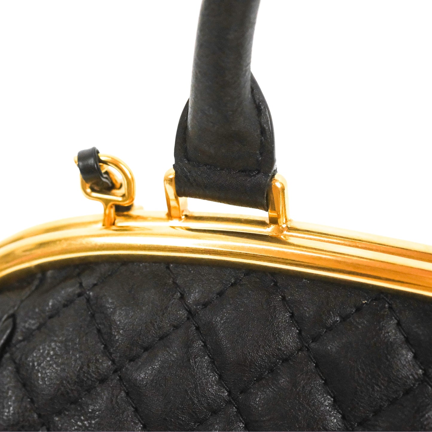 Chanel Paris Rome Colosseum Lock Bag Black Calfskin Antique Gold