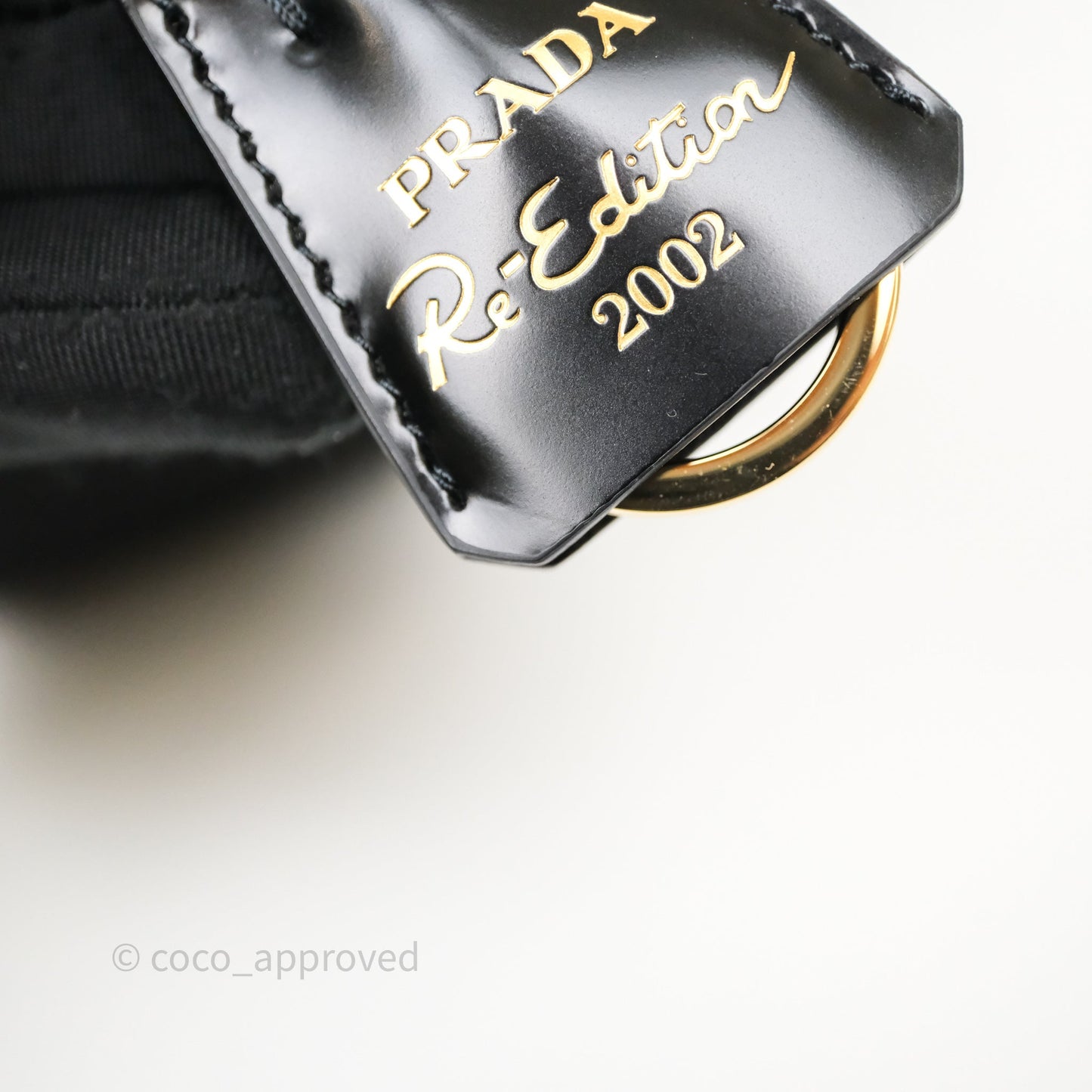 Prada Re-Edition 2002 Re-Nylon Small Shoulder Bag Black Gold Hardware