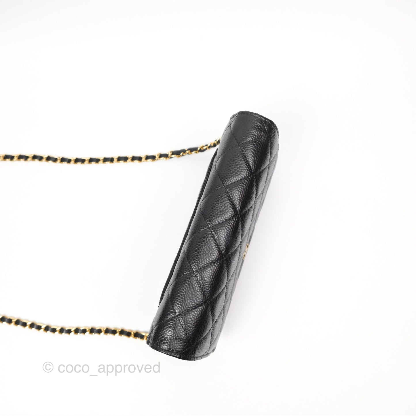 Chanel Quilted Classic Wallet On Chain WOC Black Caviar Gold Hardware