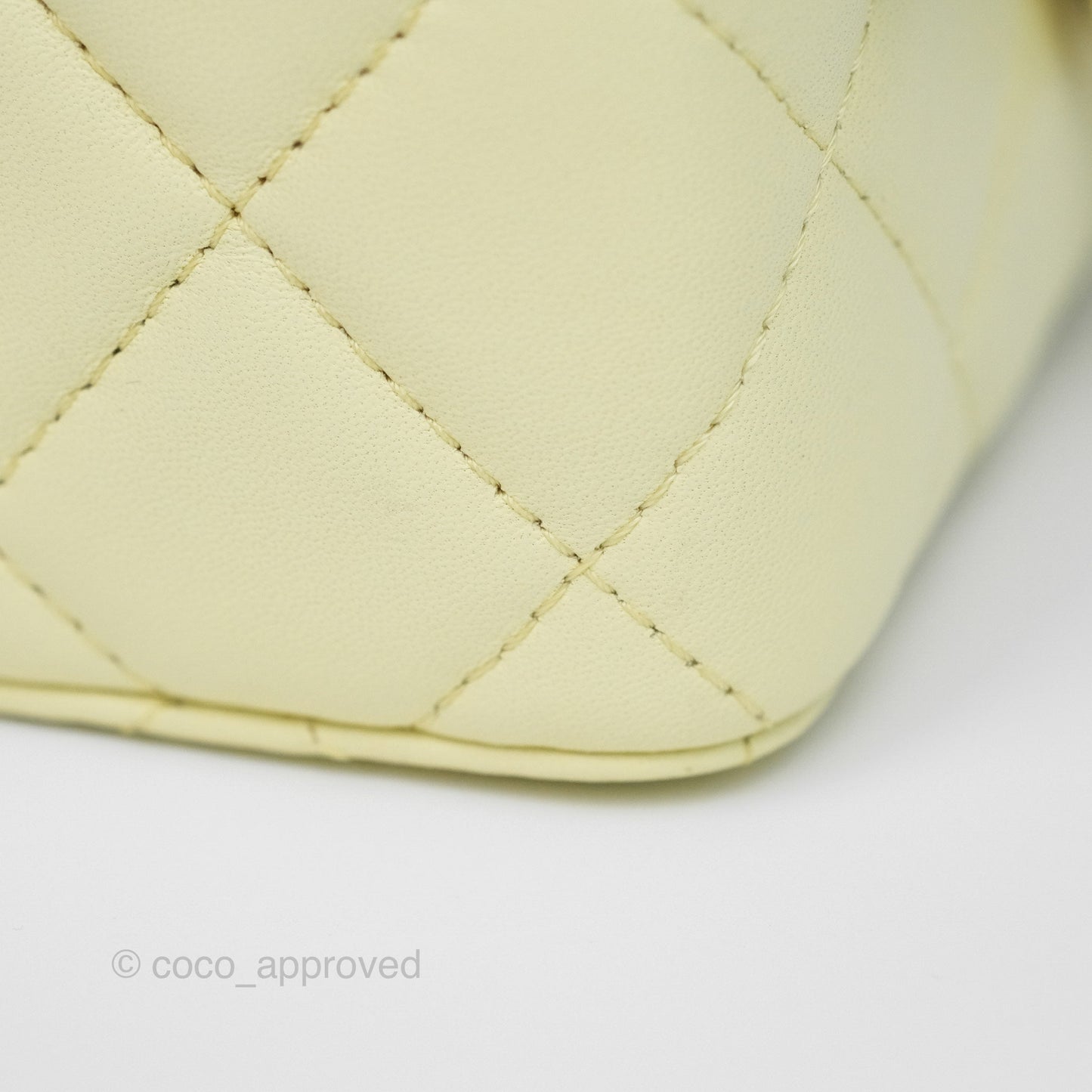 Chanel Crush Top Handle Flap Bag Yellow Lambskin Aged Gold Hardware