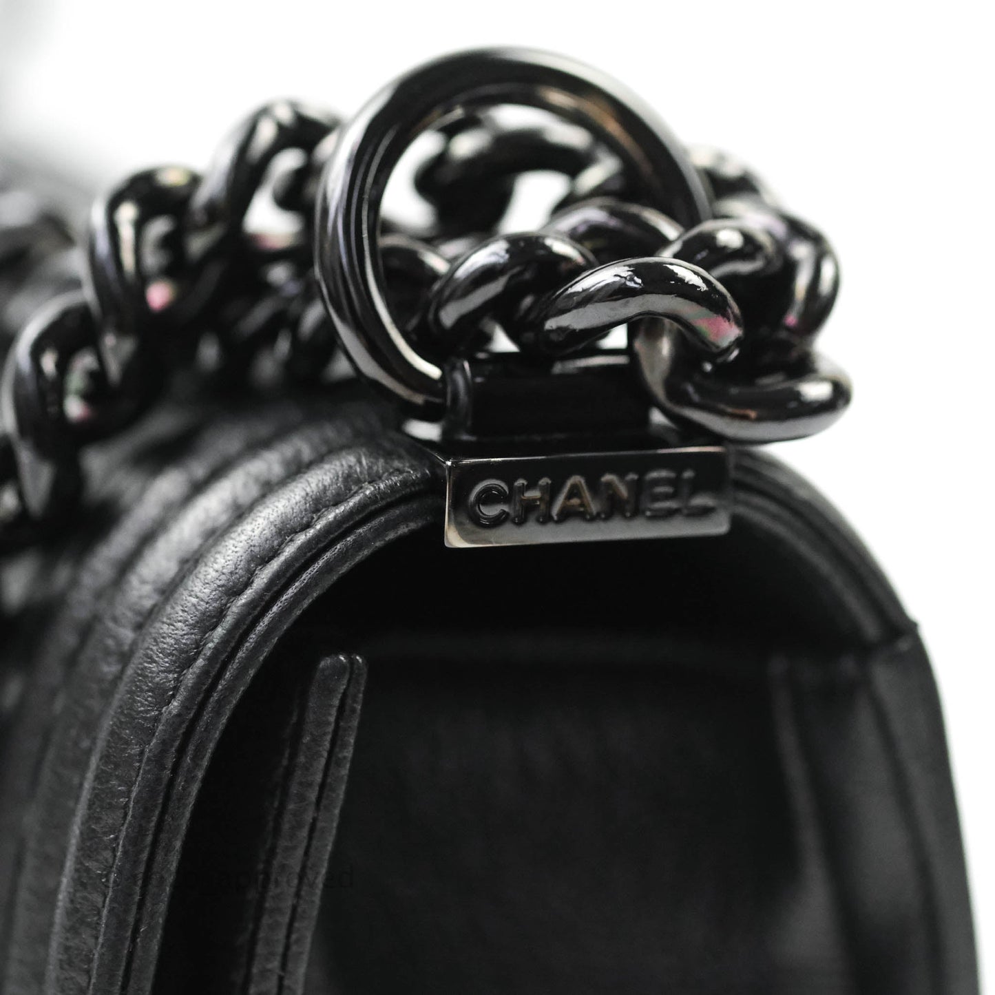Chanel Quilted So Black Small Boy Caviar
