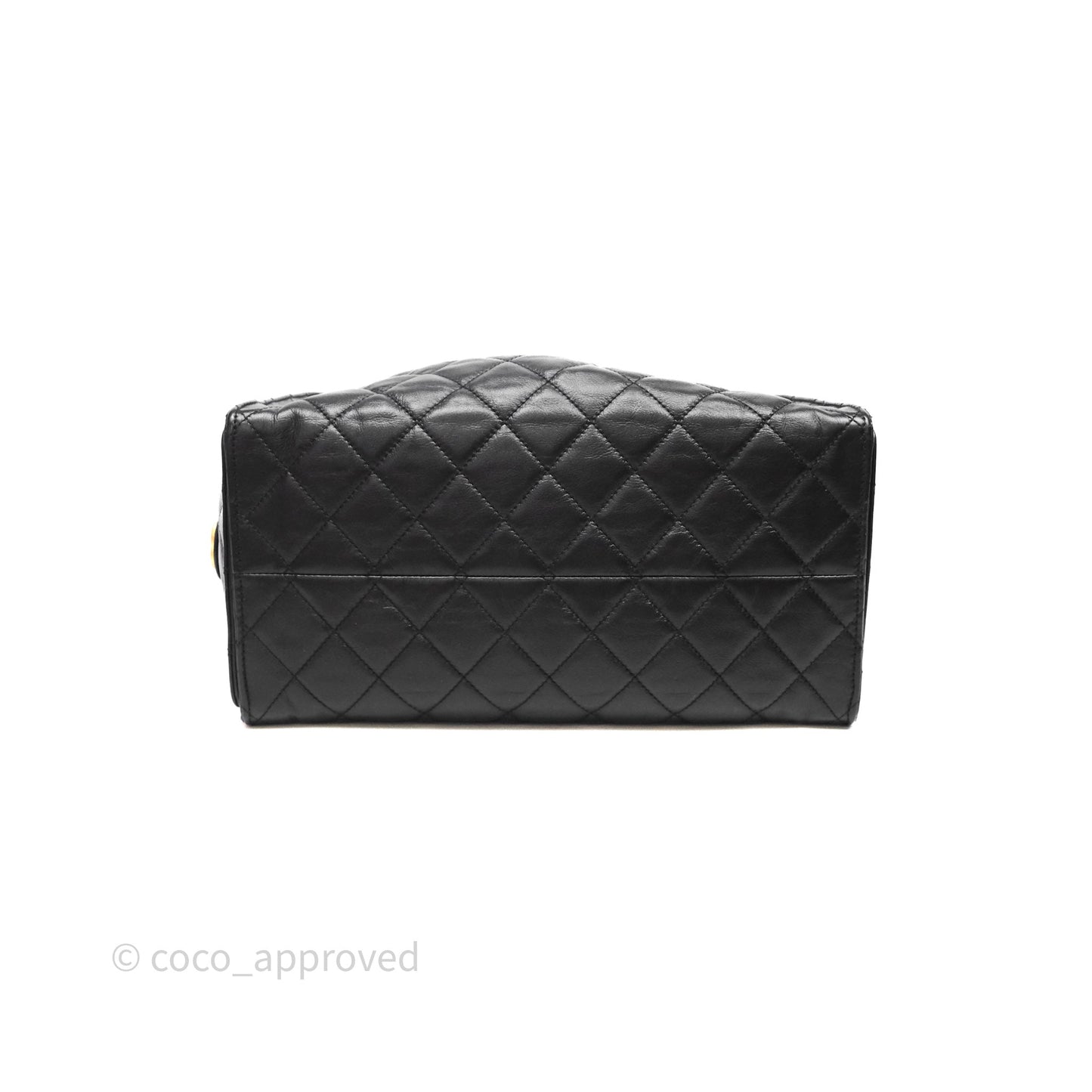 Chanel 25 Medium Black Crumpled Calfskin Aged Gold Hardware