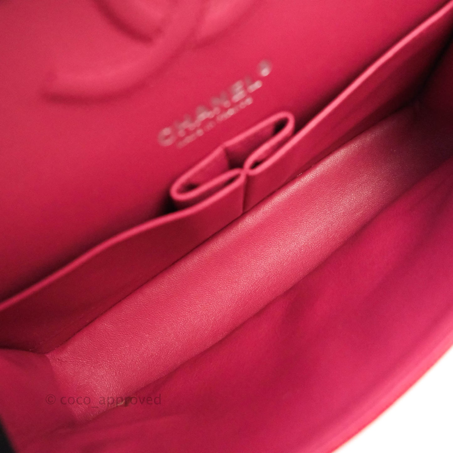 Chanel Classic M/L Medium Double Flap Red Caviar Silver Hardware 18B