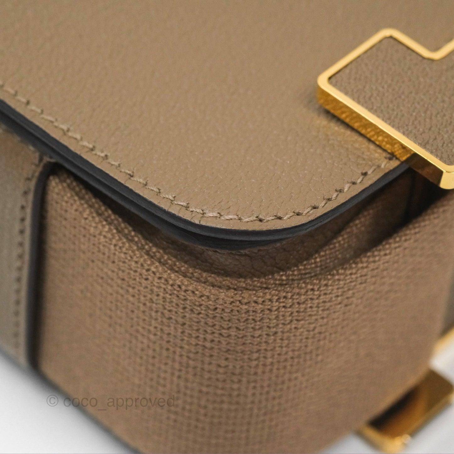 Hermès Geta Bag Etoupe Chevre Mysore Gold Hardware