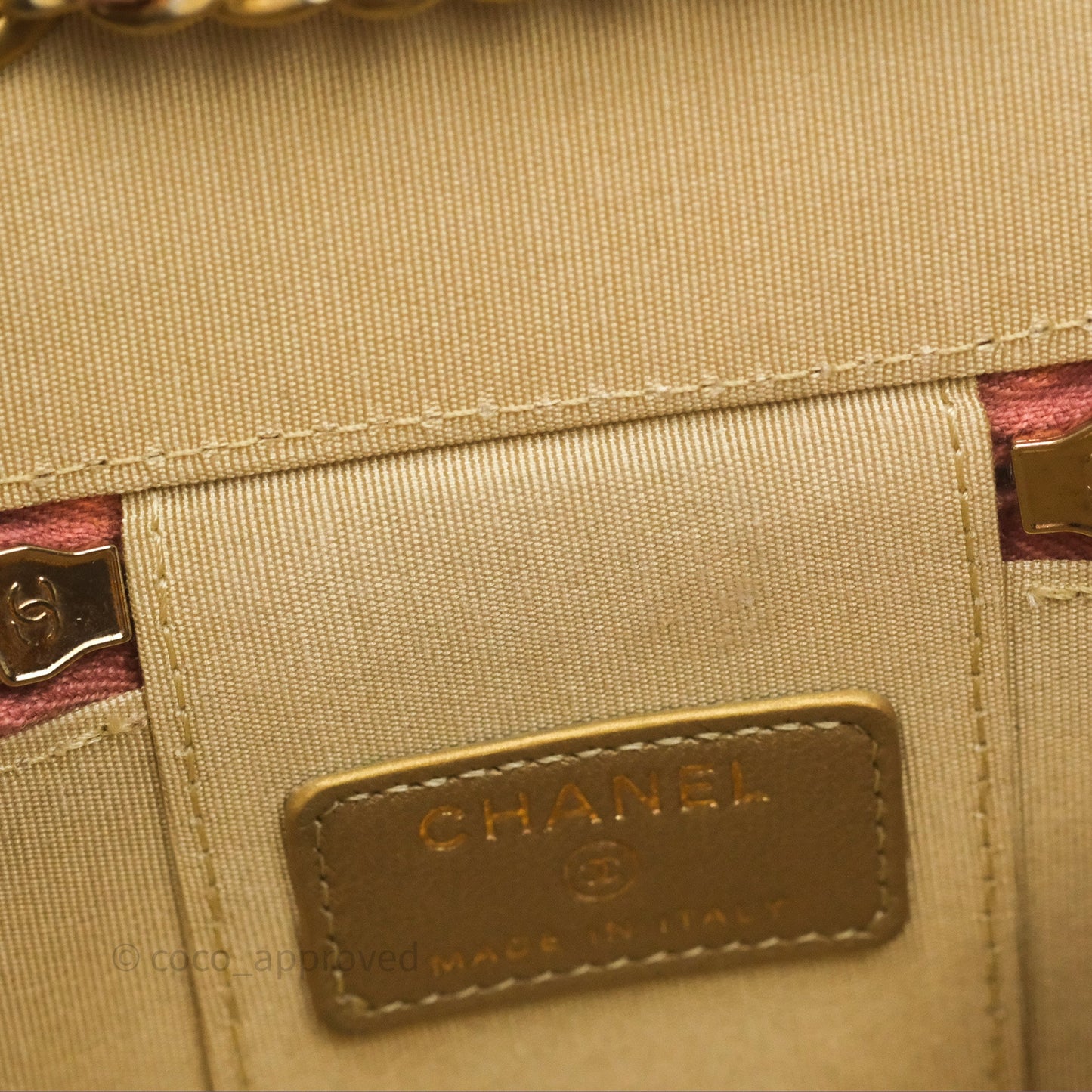 Chanel Mini Pearl Crush Vanity With Chain Pink Gold Hardware