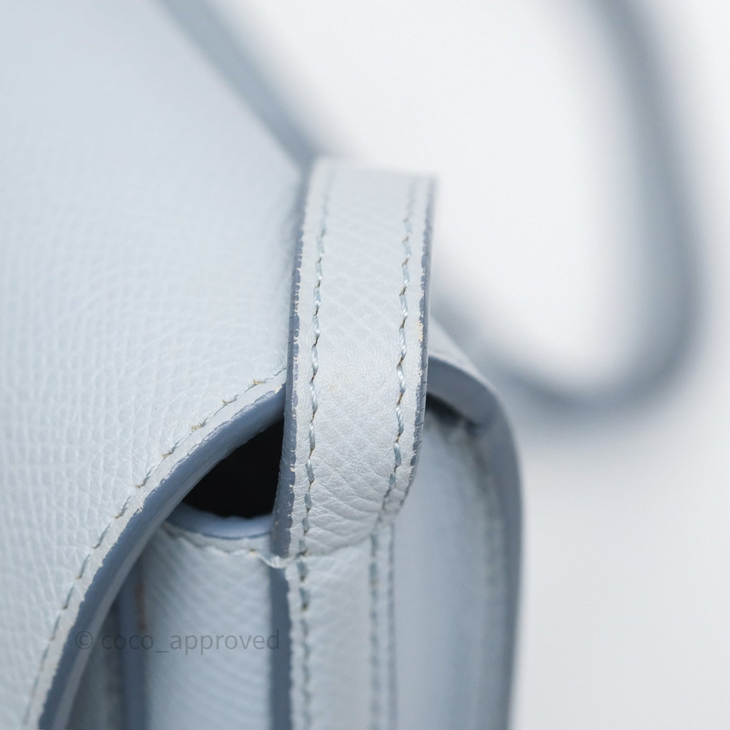 Celine Small Trotteur Crossbody Bag Light Blue Grained Calfskin