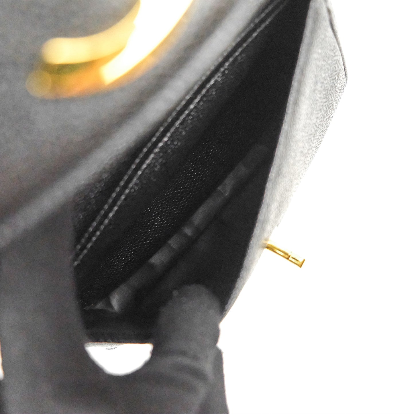 Chanel Vintage Large CC backpack Black Caviar 24K Gold Hardware