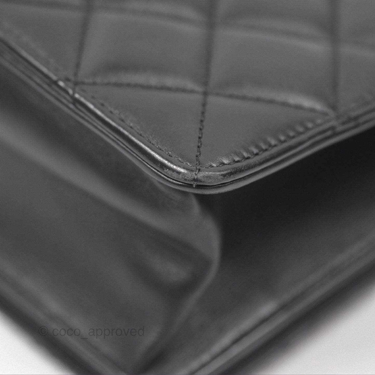 Chanel Quilted Ballerina Small Flap Bag Black Lambskin Ruthenium Hardware