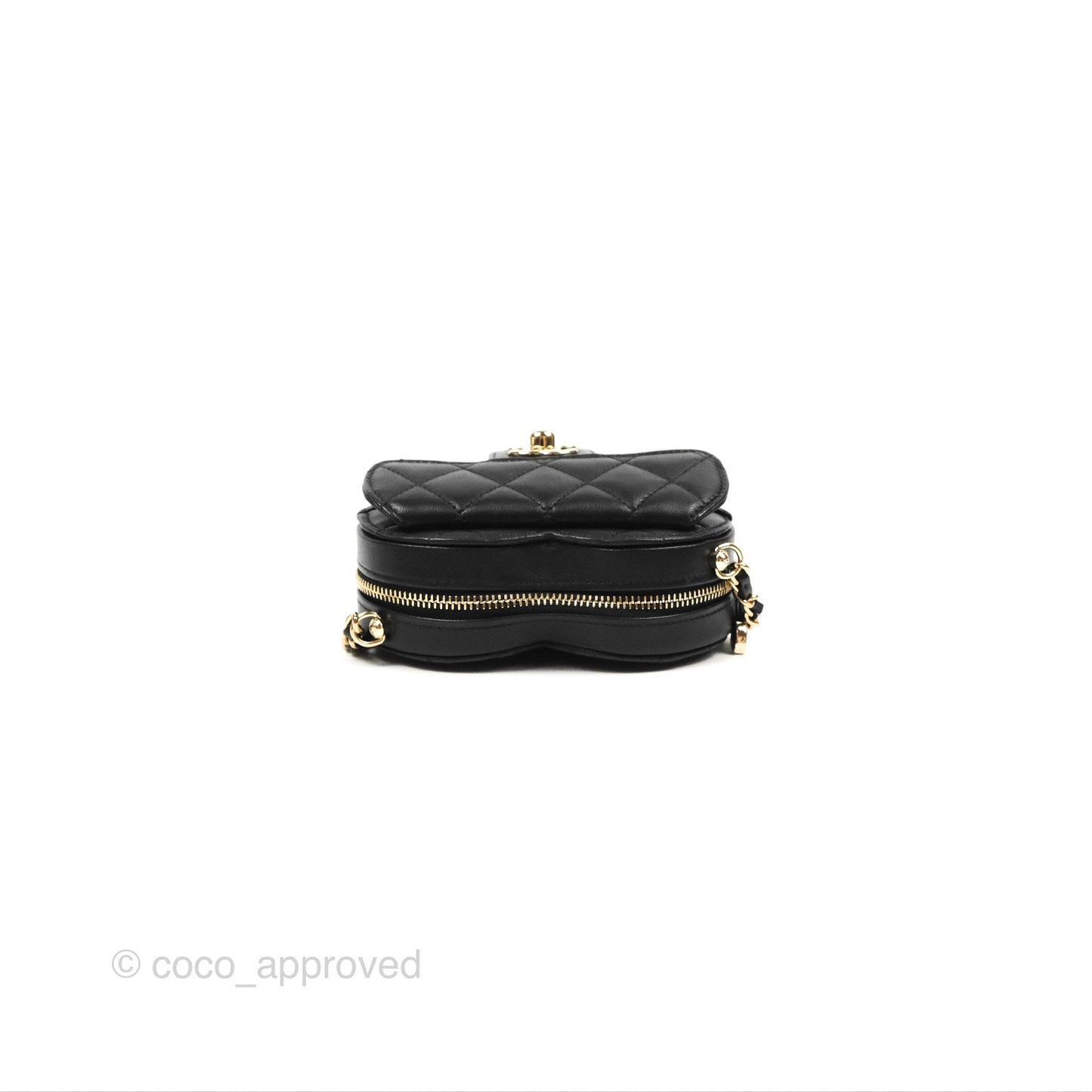 Chanel Small Heart Bag Black Lambskin Gold Hardware 22S