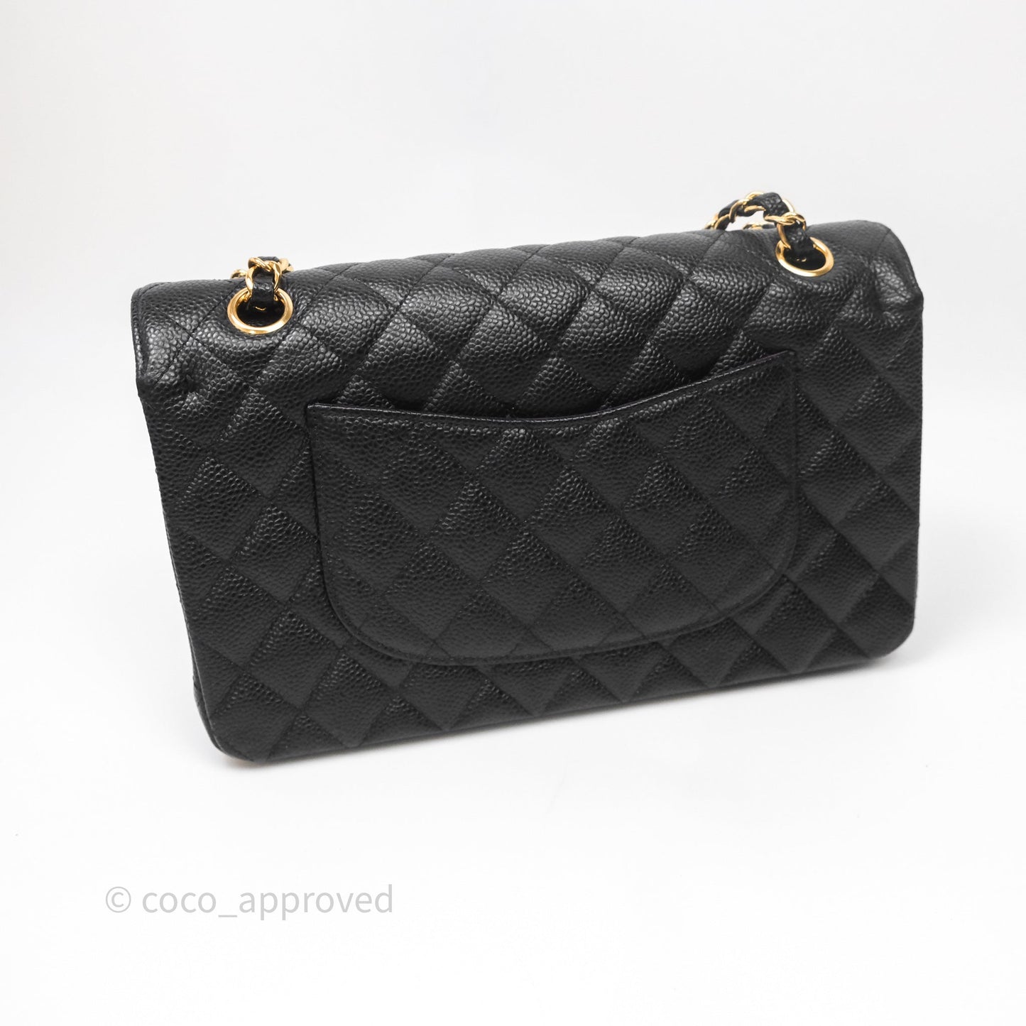 Chanel Classic M/L Medium Flap Quilted Black Caviar Gold Hardware