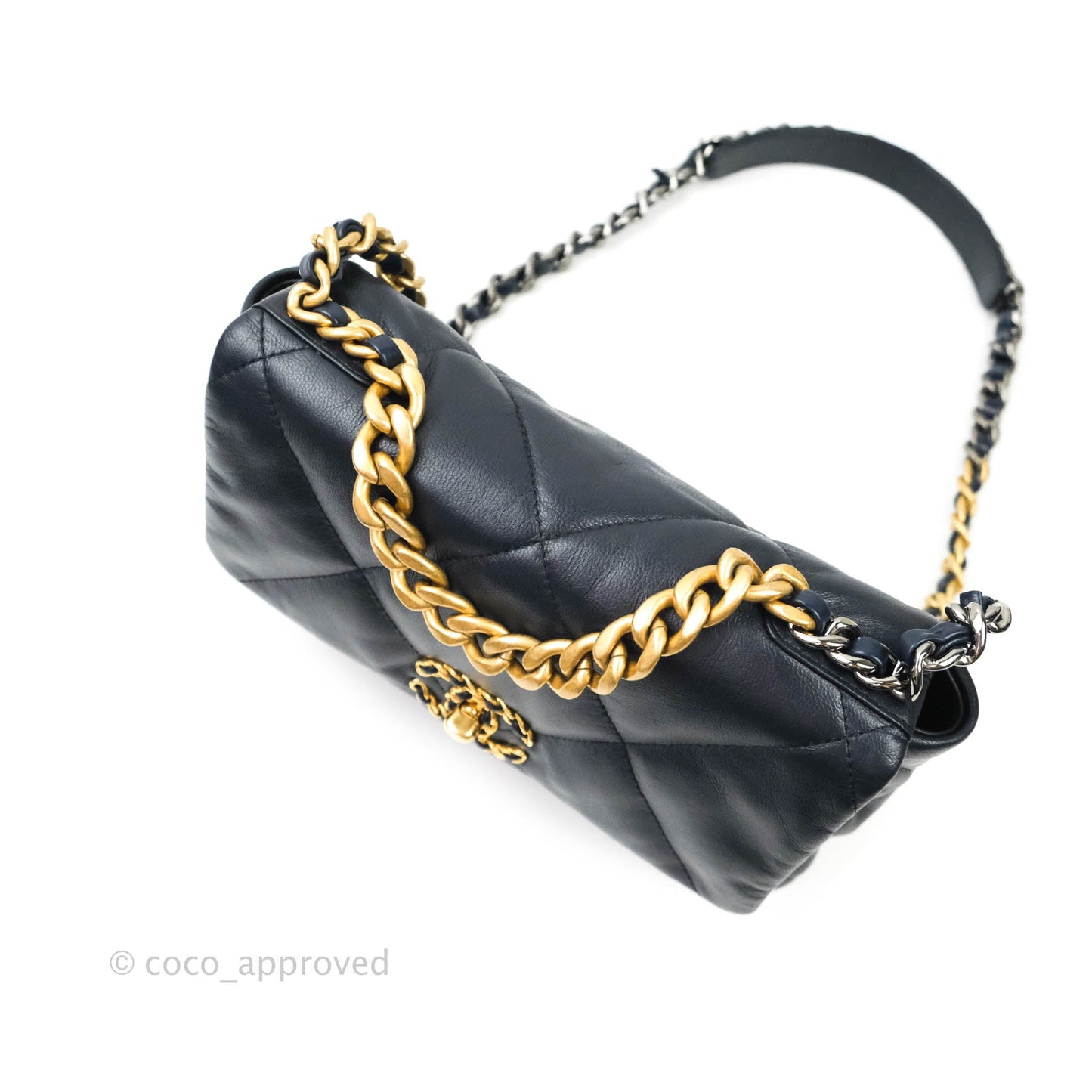 Chanel 19 Small Dark Navy Mixed Hardware
