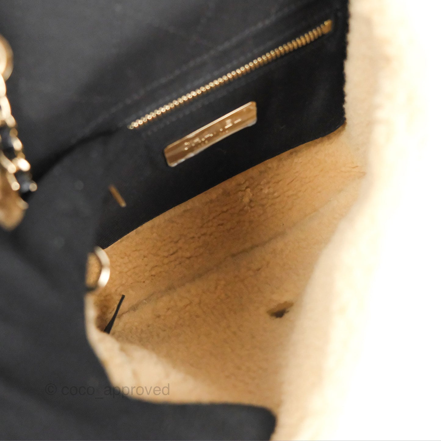 Chanel Mania CC Shearling Flap Bag Black Crumpled Glazed Sheepskin