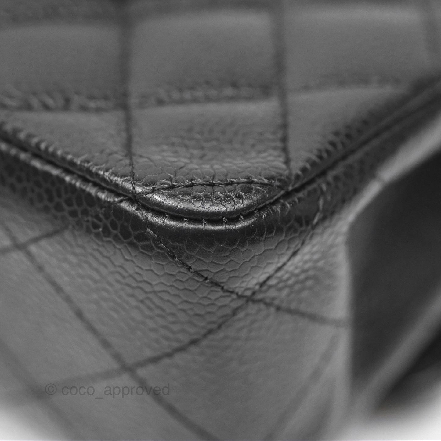 Chanel Classic M/L Medium Flap Quilted Black Caviar Silver Hardware
